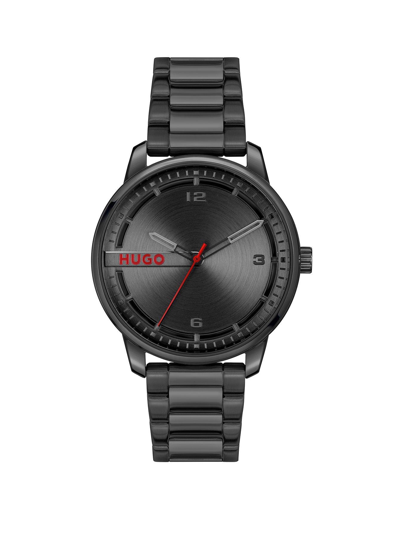 Gents STAMP Black IP Bracelet Watch