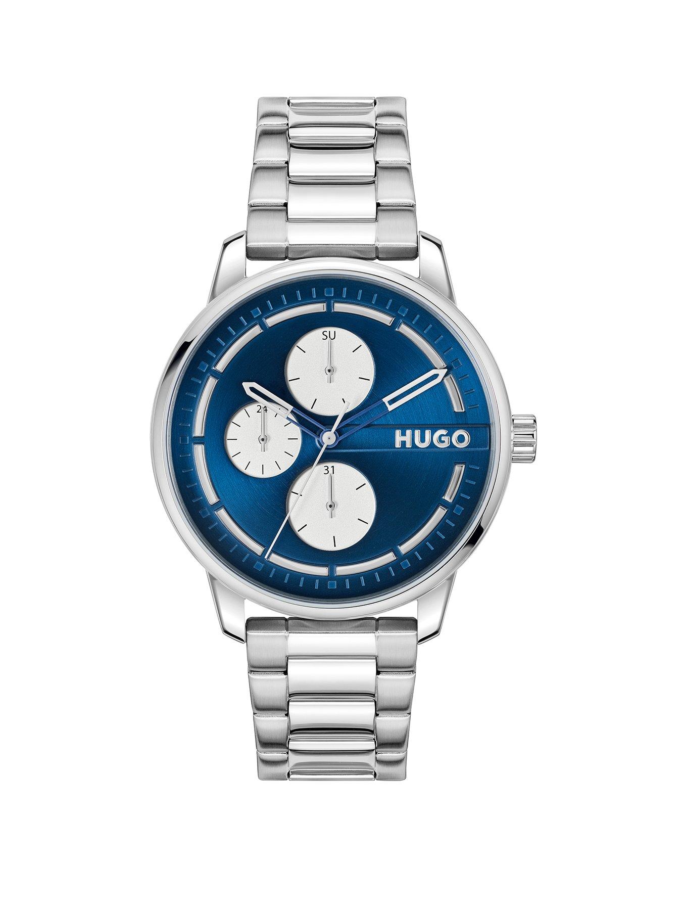  image of hugo-gents-stamp-multi-stainless-steel-bracelet-watch