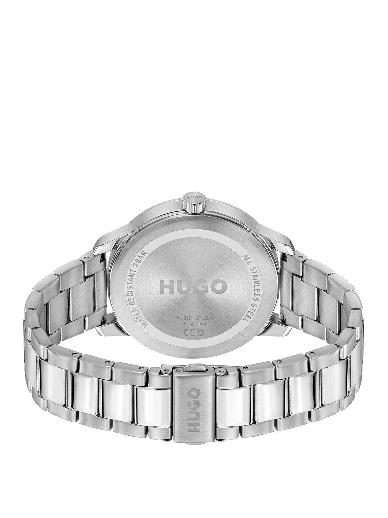  image of hugo-gents-stamp-multi-stainless-steel-bracelet-watch