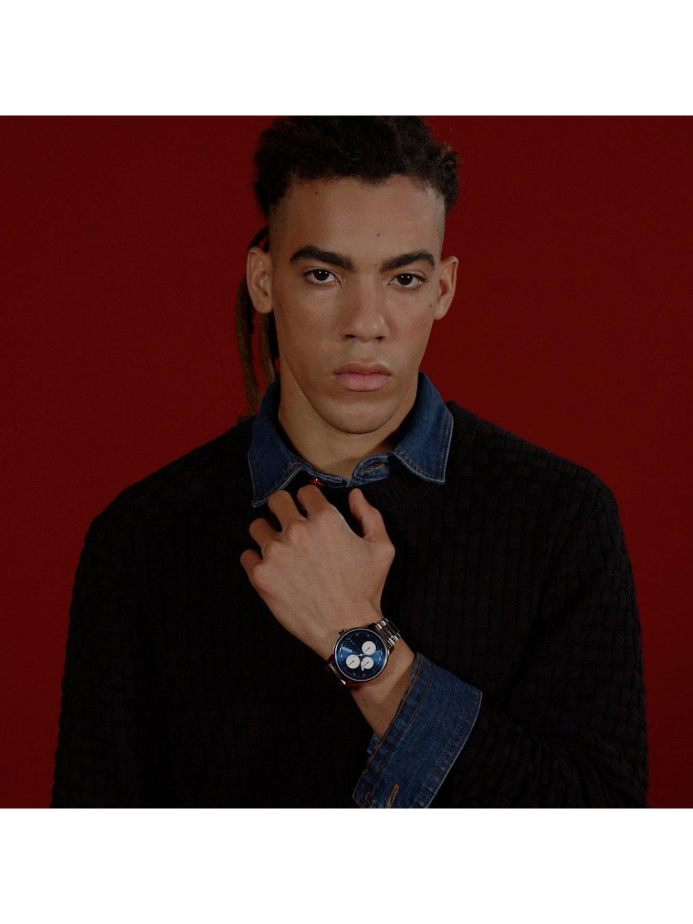  image of hugo-gents-stamp-multi-stainless-steel-bracelet-watch