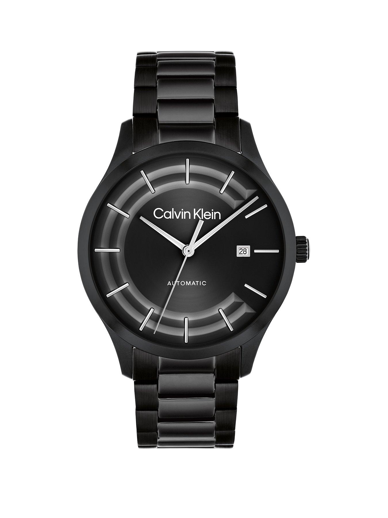 image of calvin-klein-mens-calvin-klein-black-ip-automatic-watch