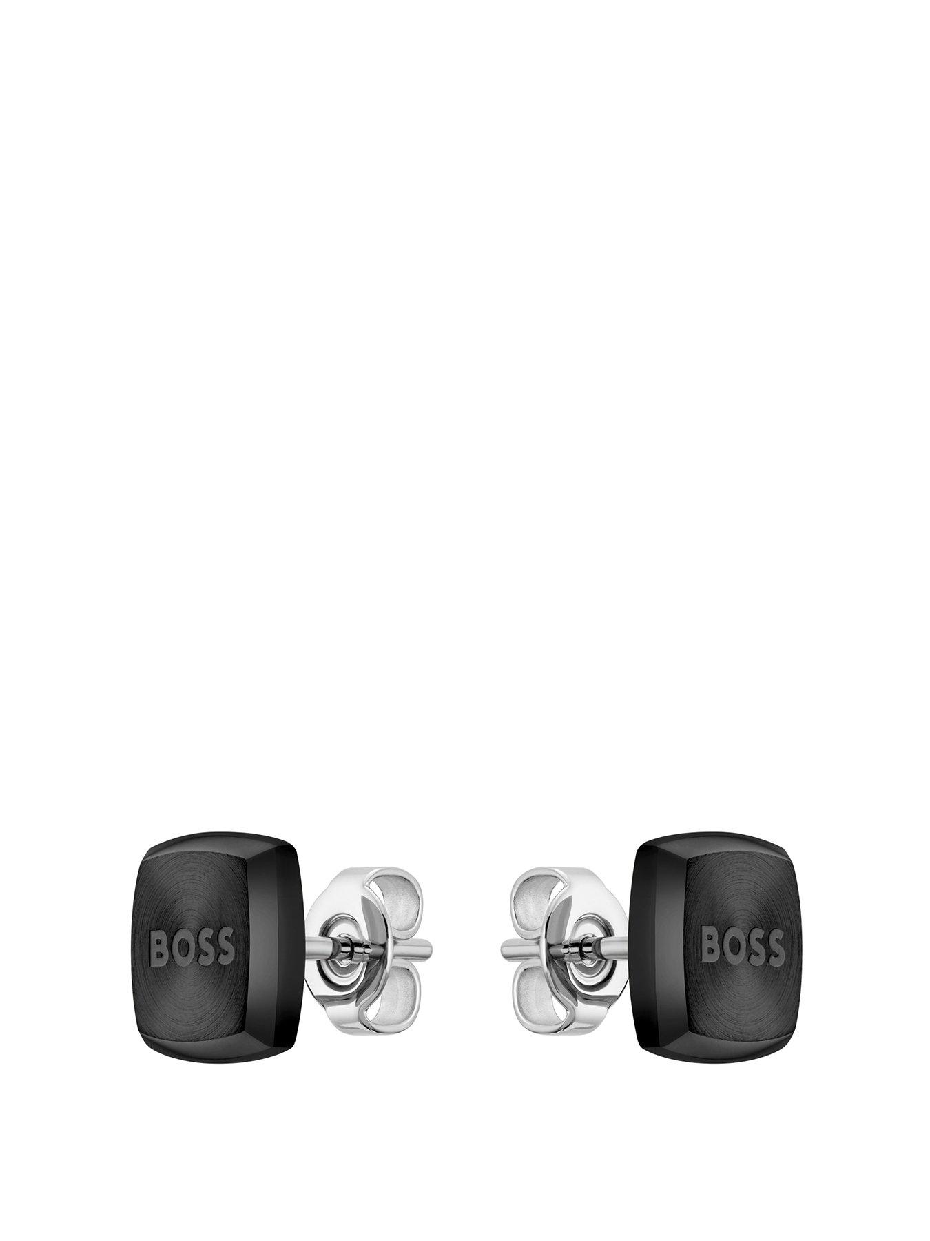 undefined Gents Yann Black IP Square Earrings