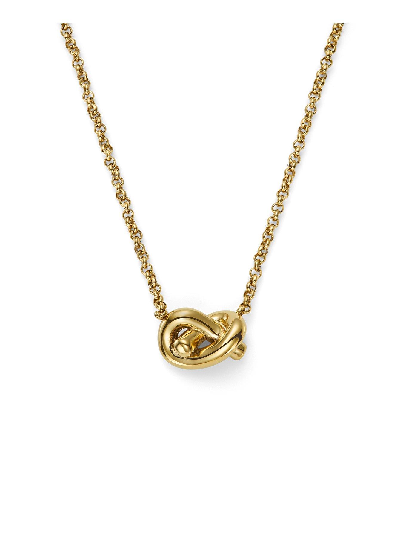 Image 1 of 7 of Olivia Burton Lovers Knot Gold IP Necklace