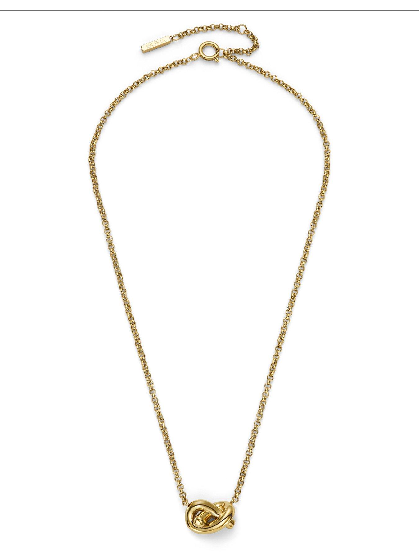 Image 2 of 7 of Olivia Burton Lovers Knot Gold IP Necklace