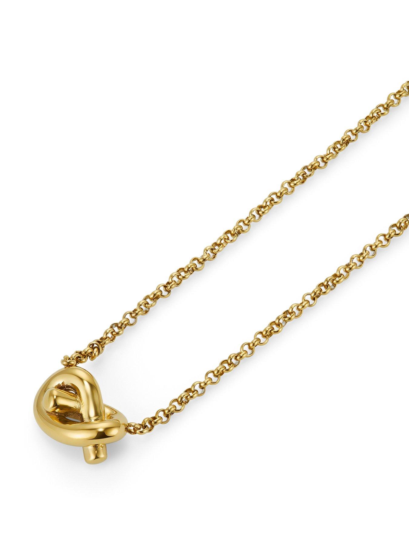 Image 4 of 7 of Olivia Burton Lovers Knot Gold IP Necklace