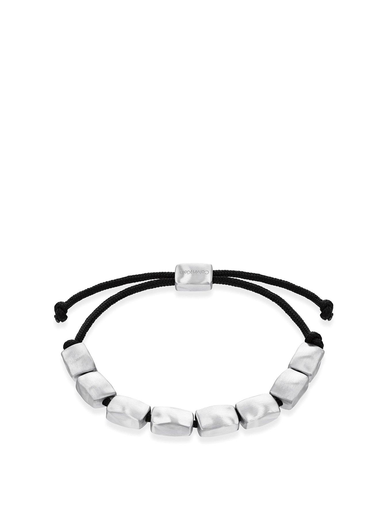 undefined Mens Calvin Klein stainless steel and brown bracelet