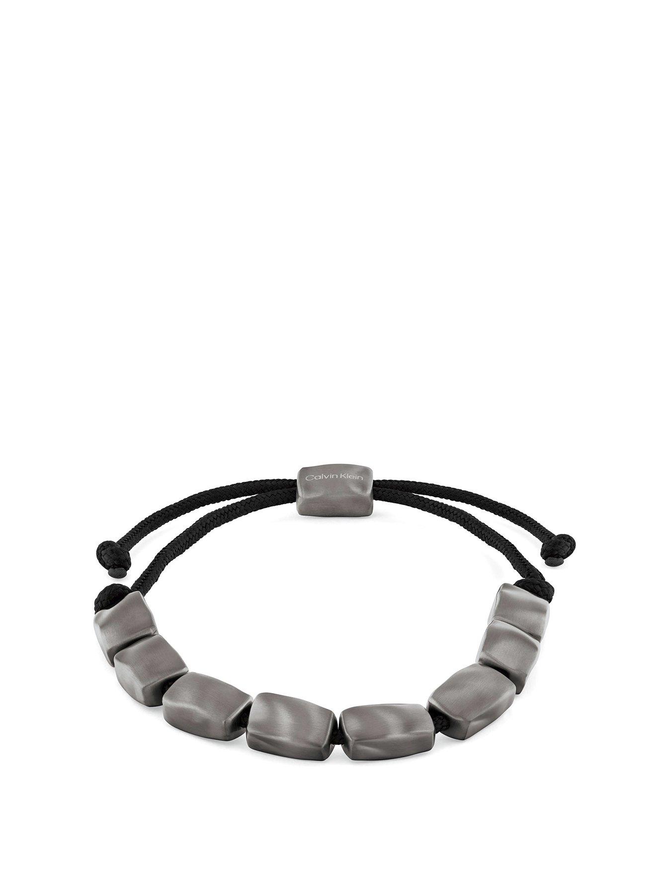 undefined Mens Calvin Klein gun metal IP and black bracelet