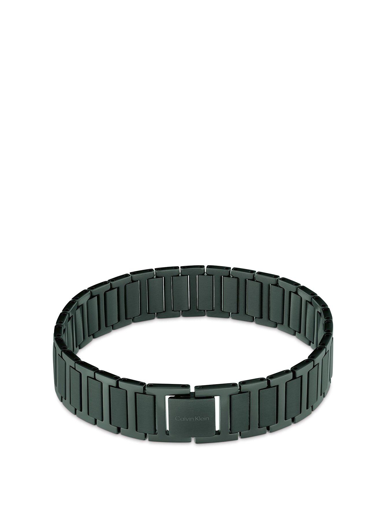 undefined Mens Calvin Klein green IP link bracelet