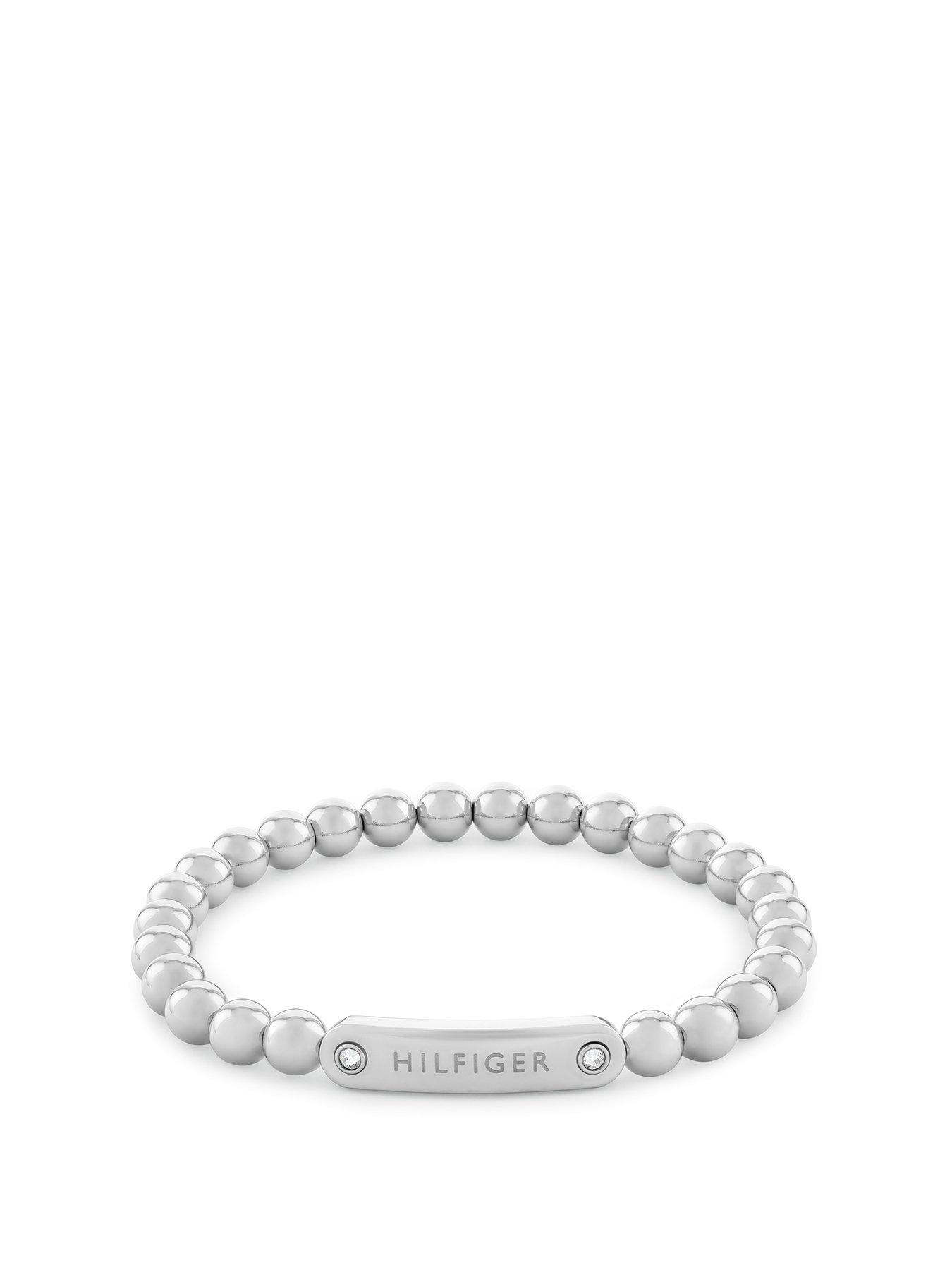 undefined womens stainless steel beaded bracelet