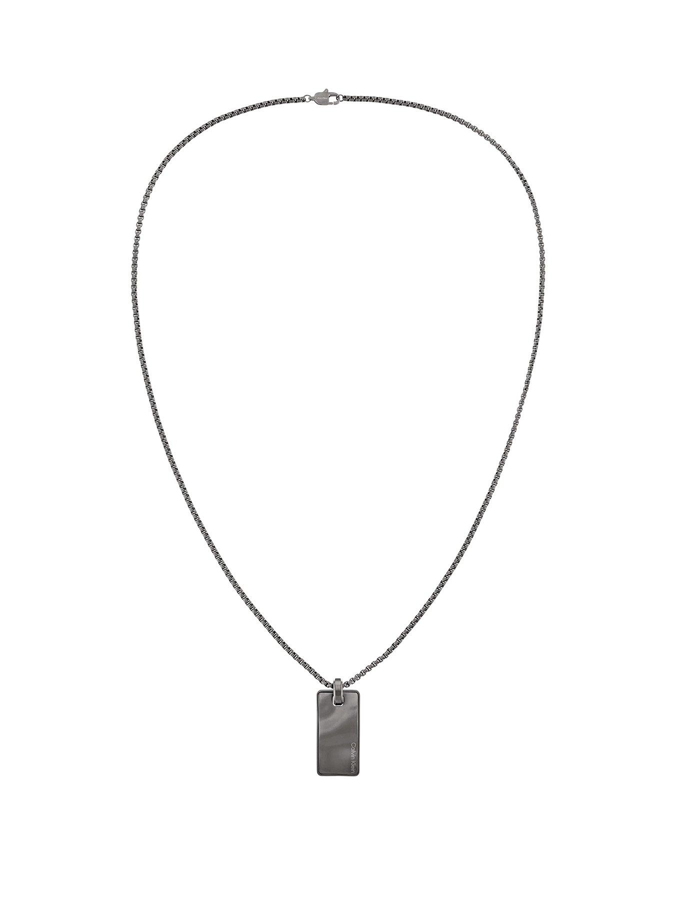 undefined Mens Calvin Klein gun metal IP necklace