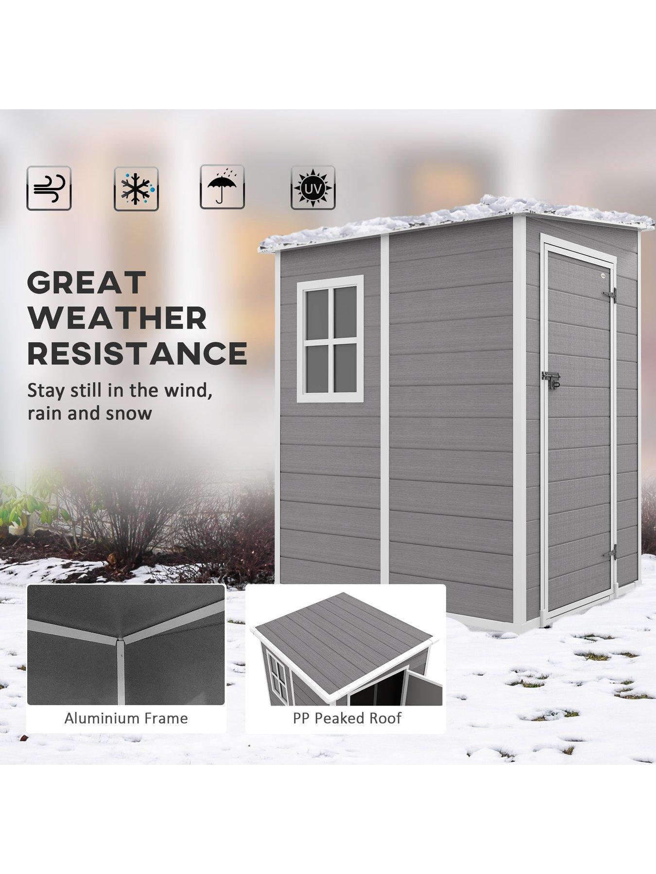  image of outsunny-4ft-x5ft-lean-to-shed-with-window