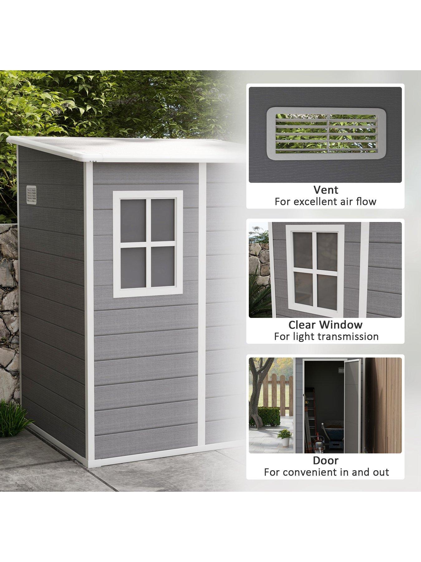  image of outsunny-4ft-x5ft-lean-to-shed-with-window