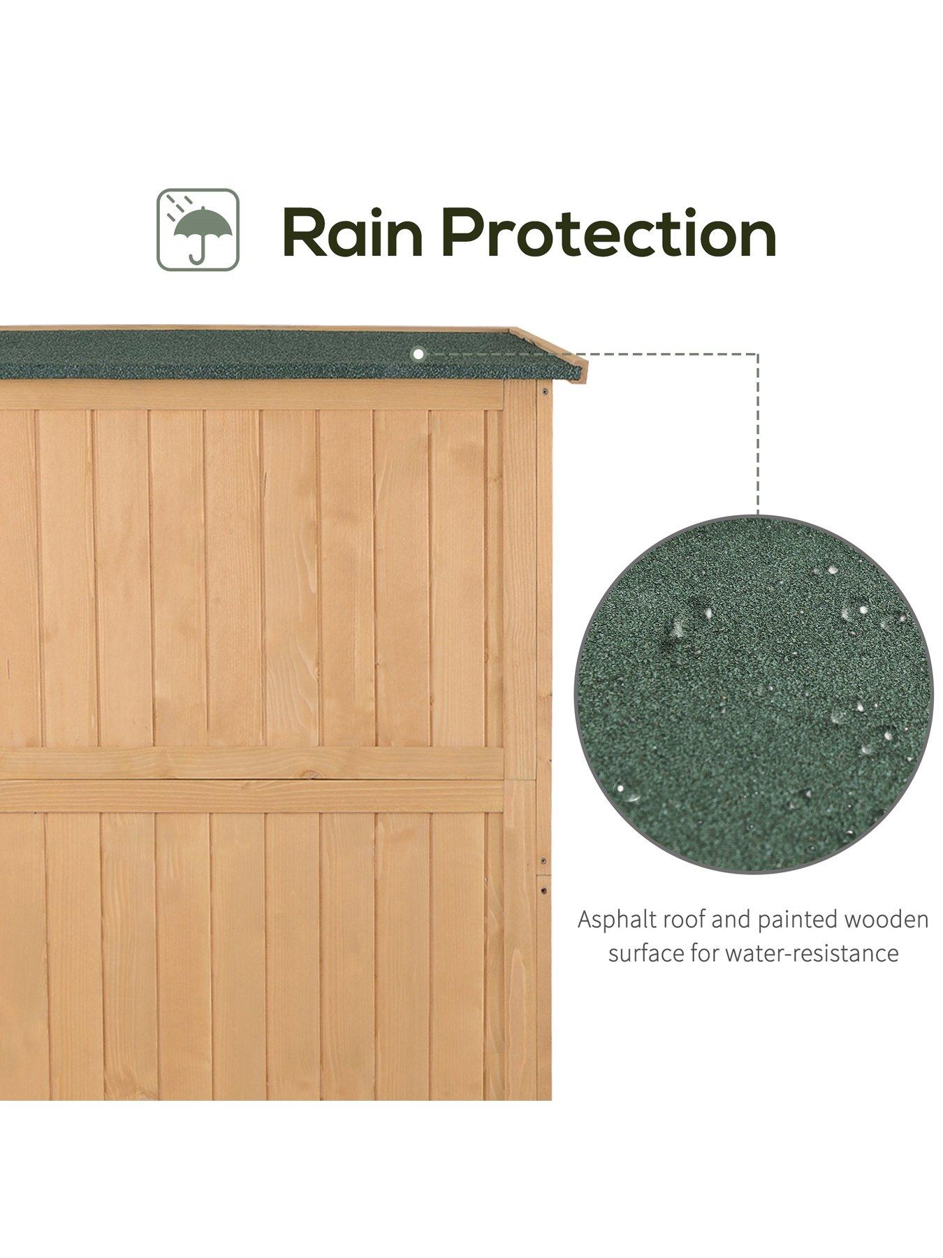 Image 5 of 7 of OutSunny Wooden Garden Shed with Windows, Double Door 27.5L x 50W x 164H cm