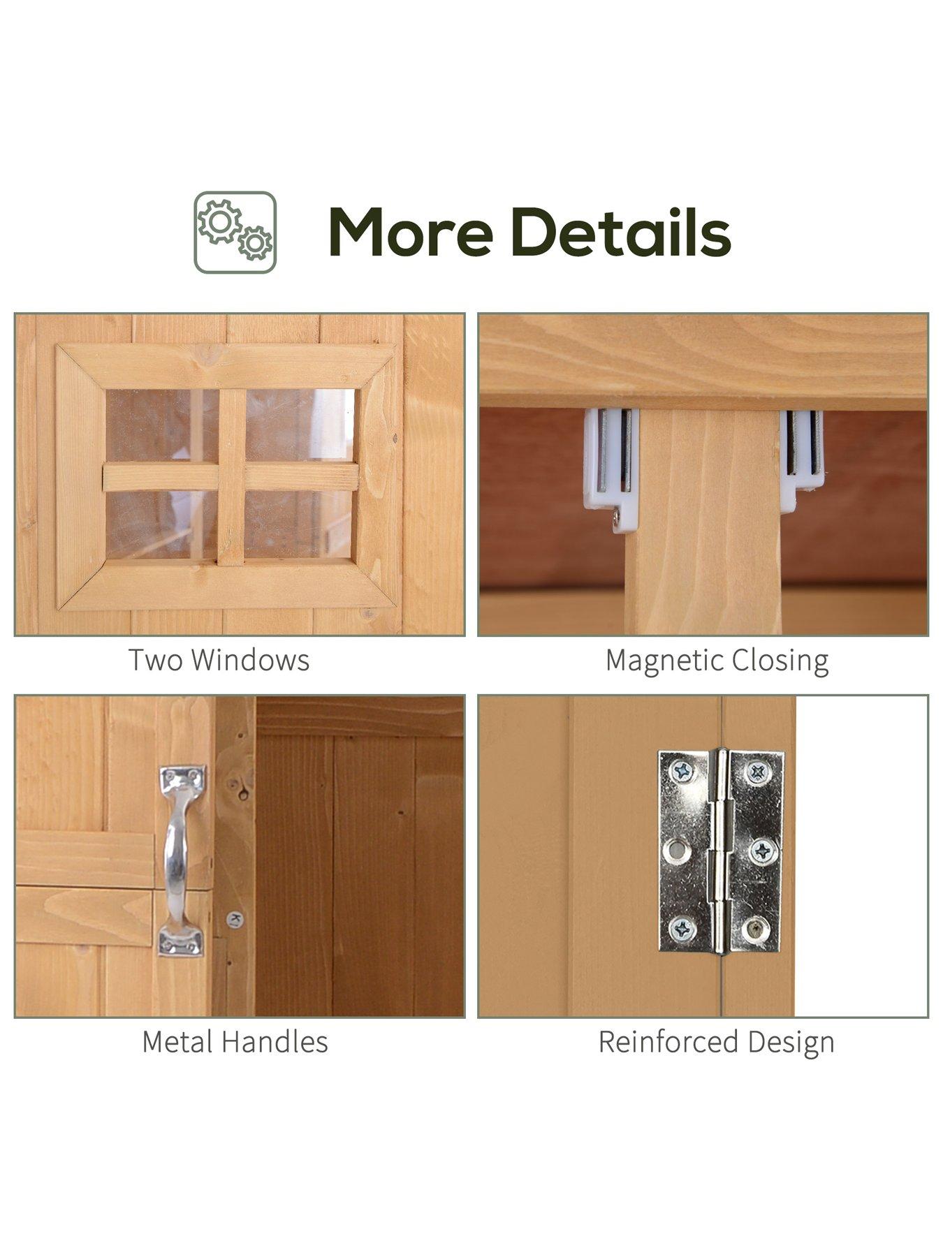 Image 6 of 7 of OutSunny Wooden Garden Shed with Windows, Double Door 27.5L x 50W x 164H cm