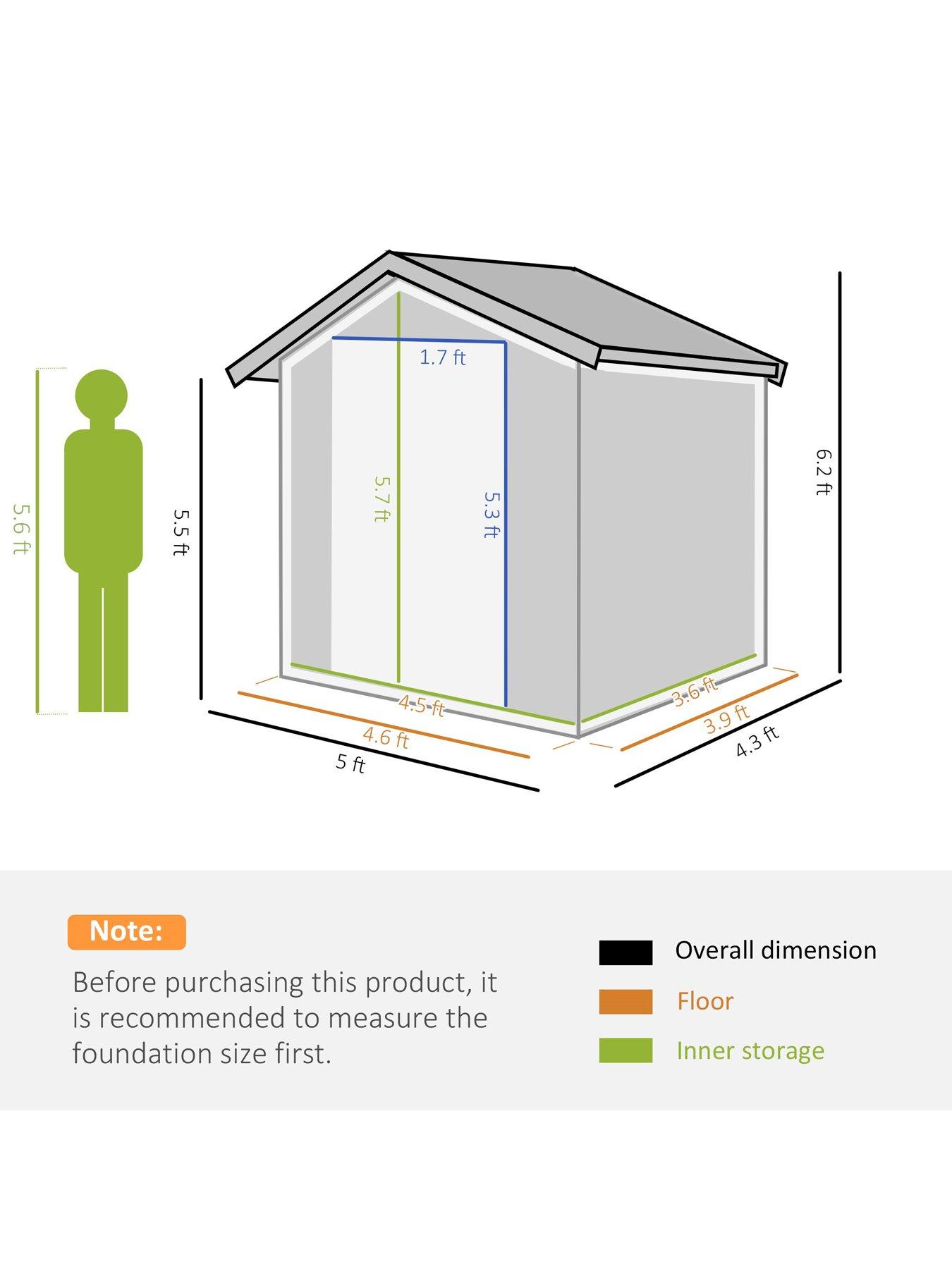  image of outsunny-outdoor-storage-shed-with-sliding-door-152-x-132-x-188cm