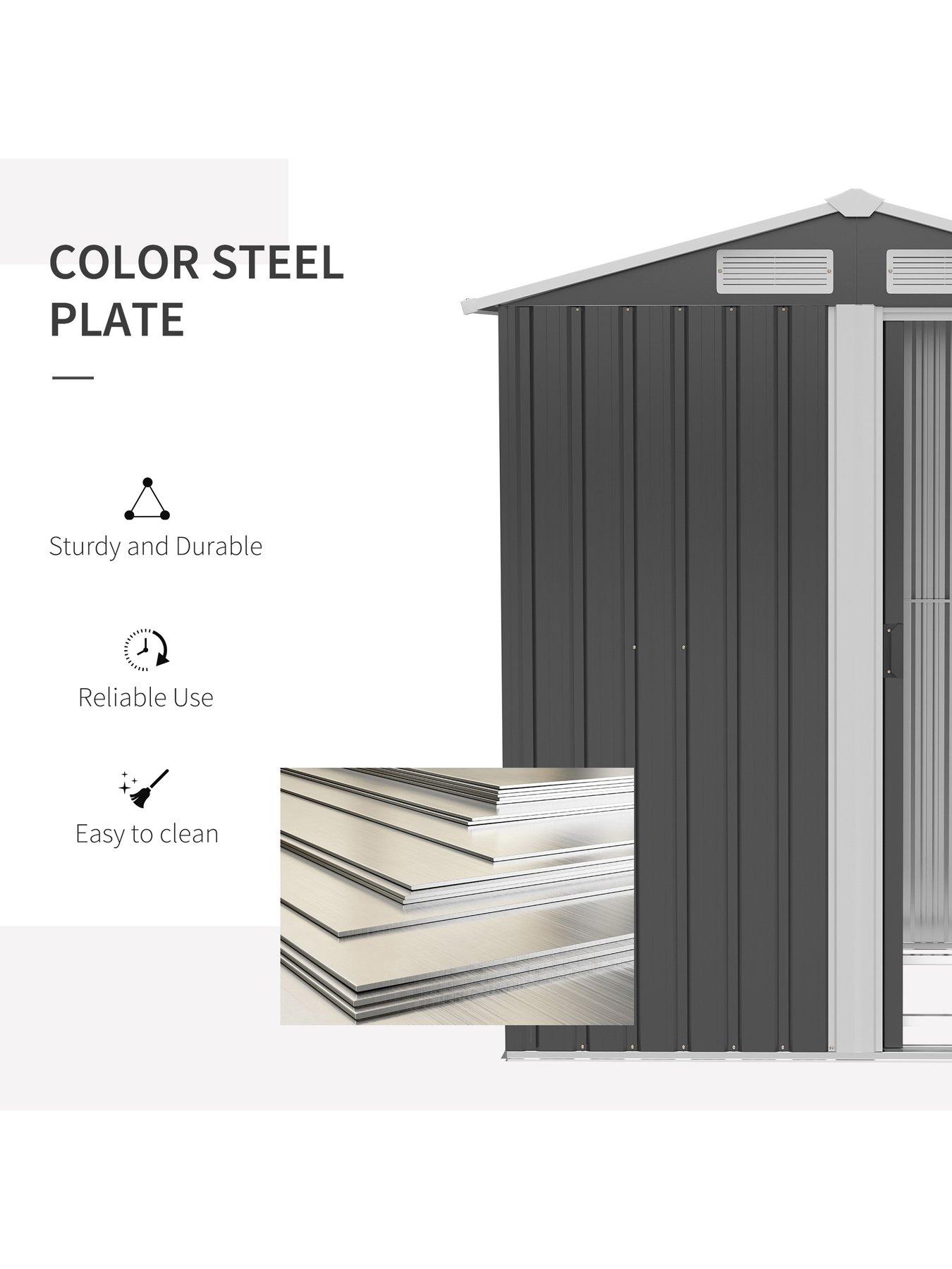  image of outsunny-outdoor-storage-shed-with-sliding-door-152-x-132-x-188cm