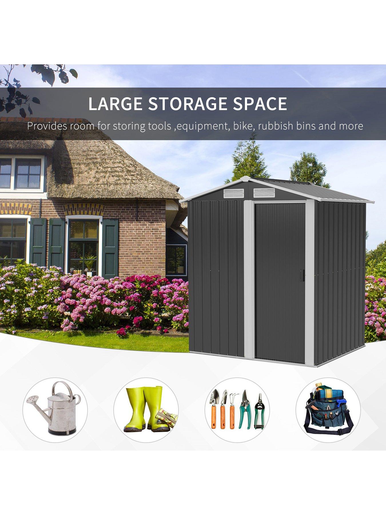  image of outsunny-outdoor-storage-shed-with-sliding-door-152-x-132-x-188cm