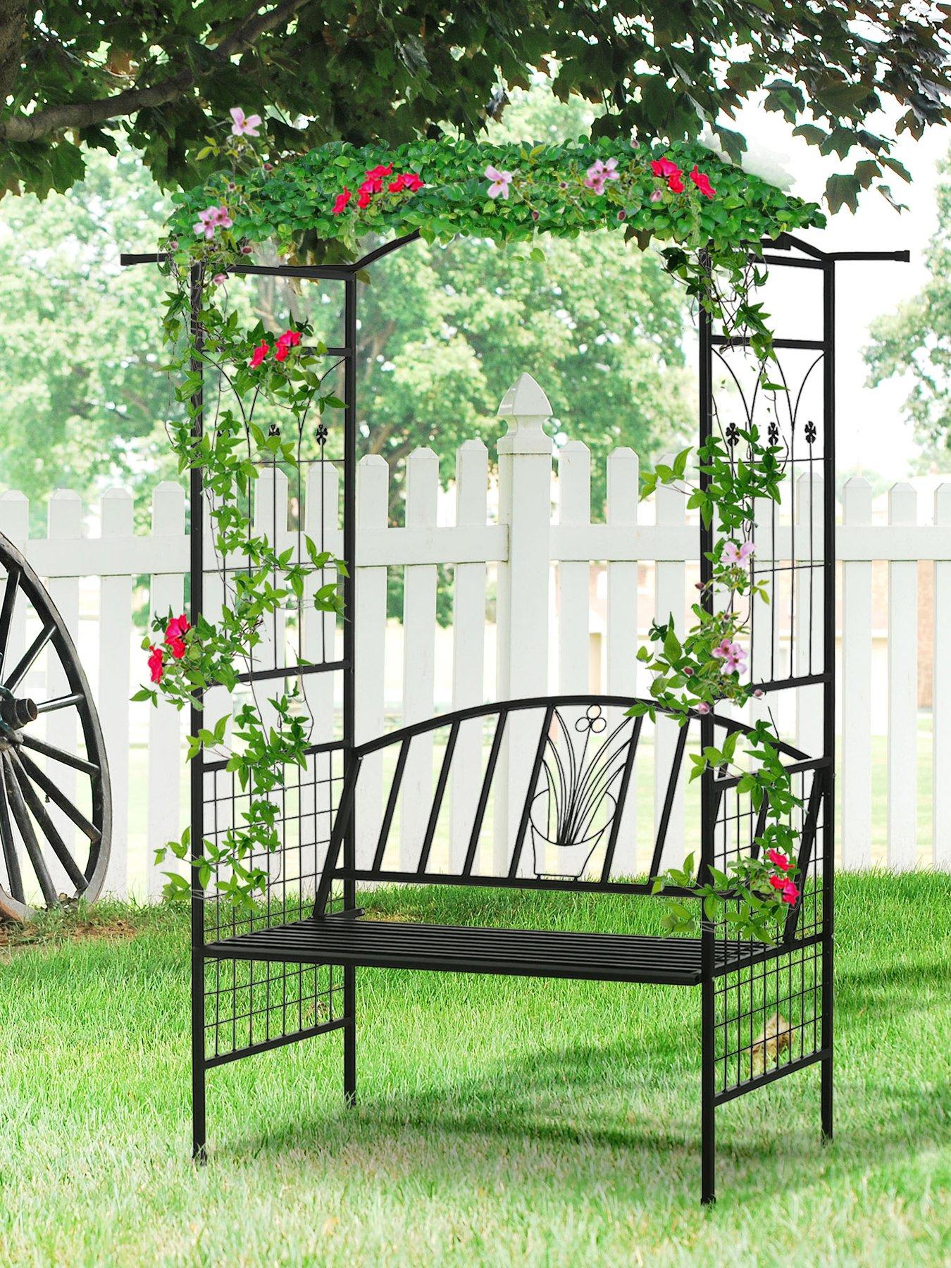  image of outsunny-garden-arch-with-bench
