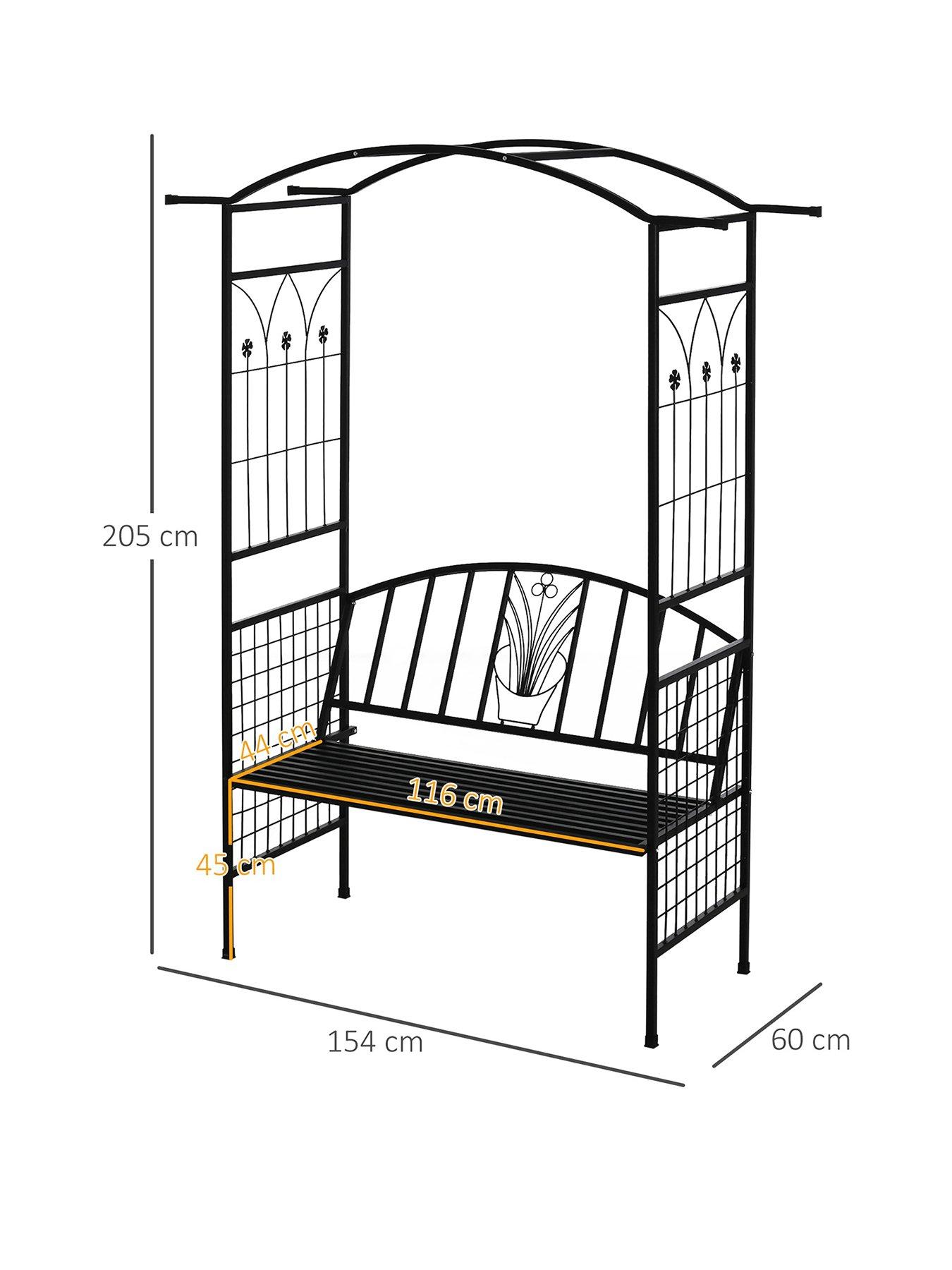  image of outsunny-garden-arch-with-bench