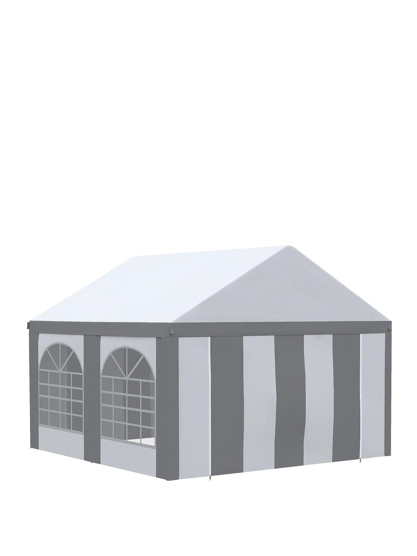  image of outsunny-4-x-4m-party-tent-with-sides-four-windows-and-double-doors