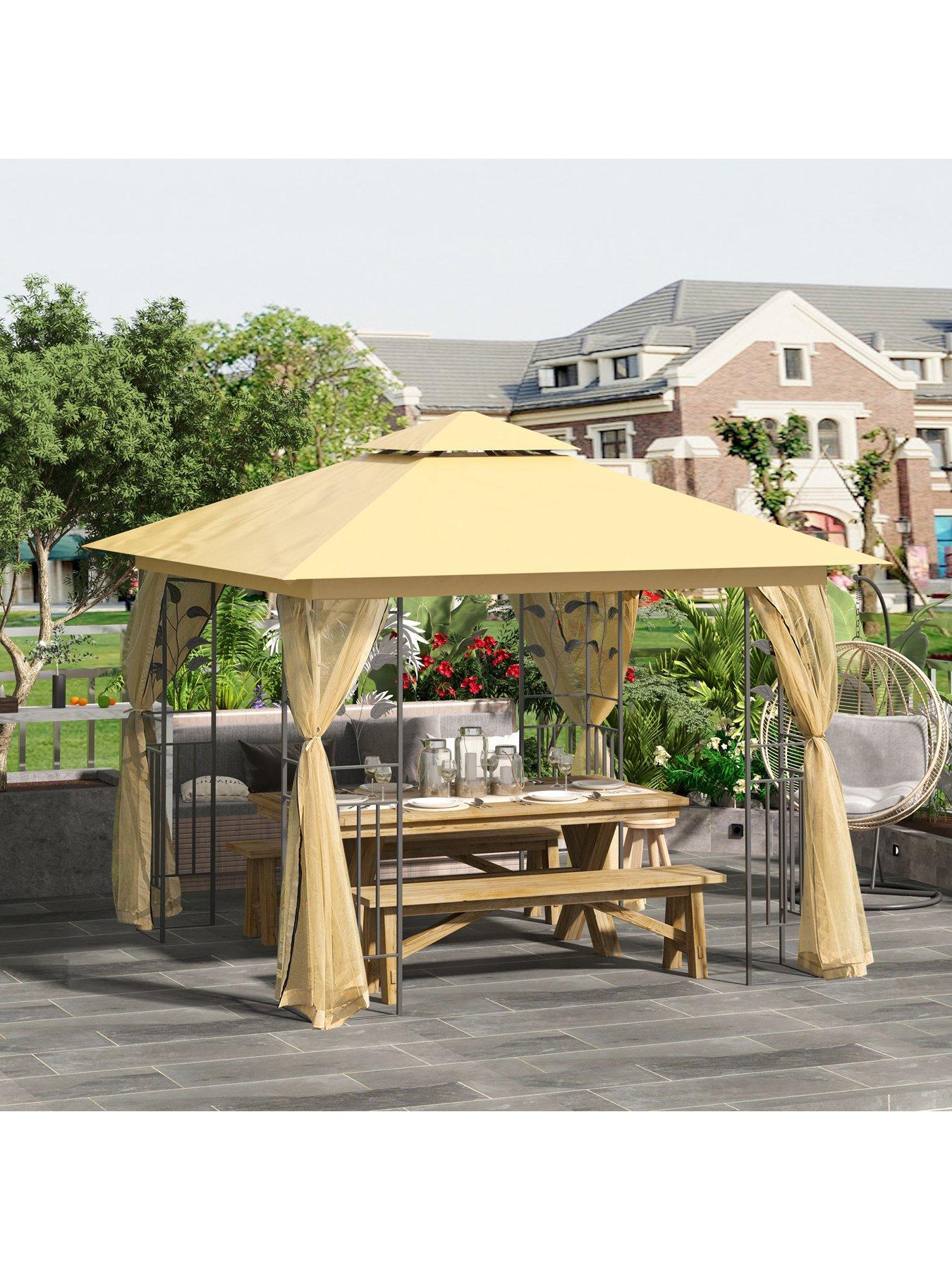 OutSunny Gazebo 3mx 3m, with curtains