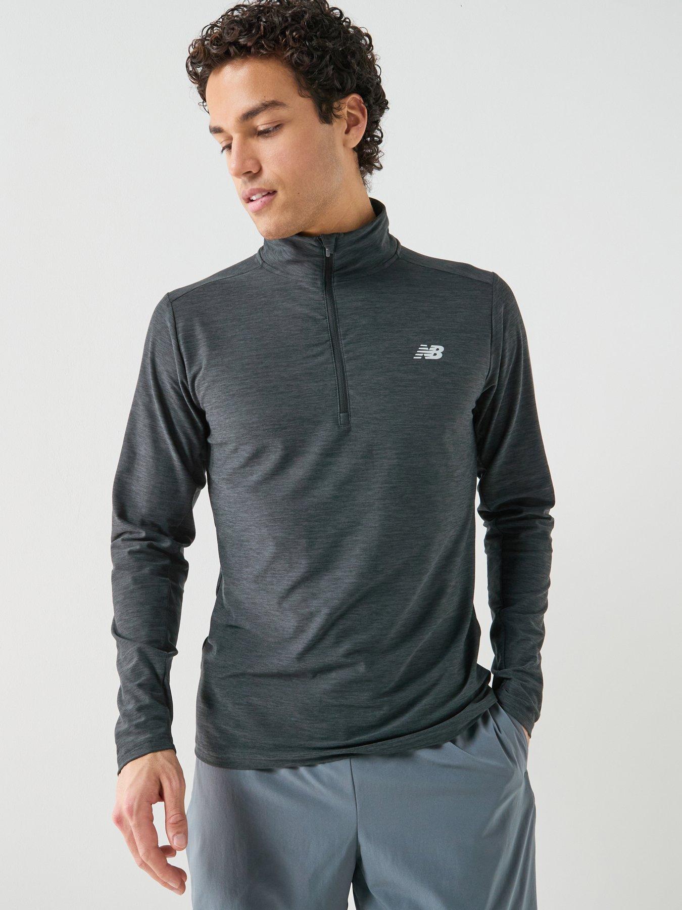 New Balance Men's Running Space Dye 1/4 Zip Top - Black