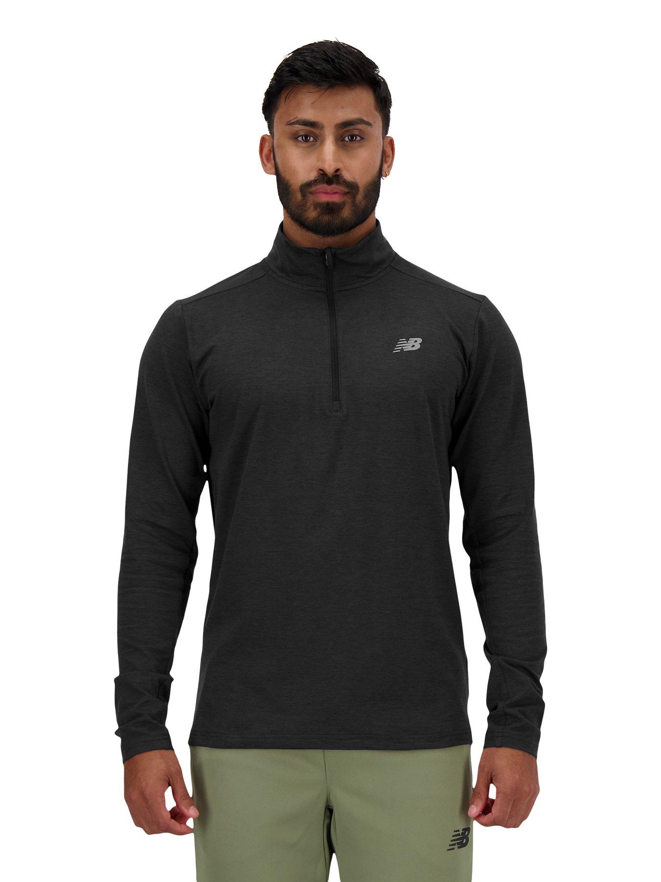 Image 1 of 4 of New Balance Men's Running Space Dye 1/4 Zip Top&nbsp;- Black