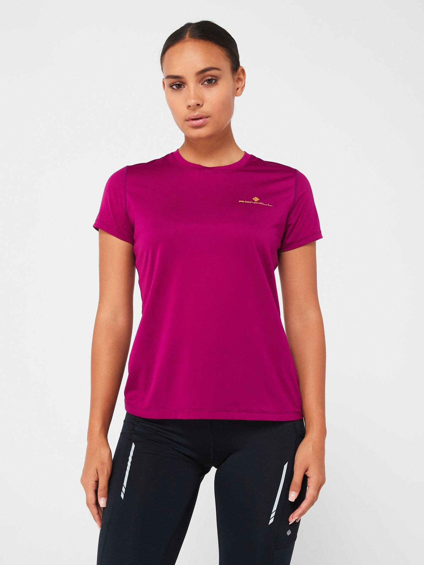undefined Womens Tech Running Short Sleeved Tee-purple