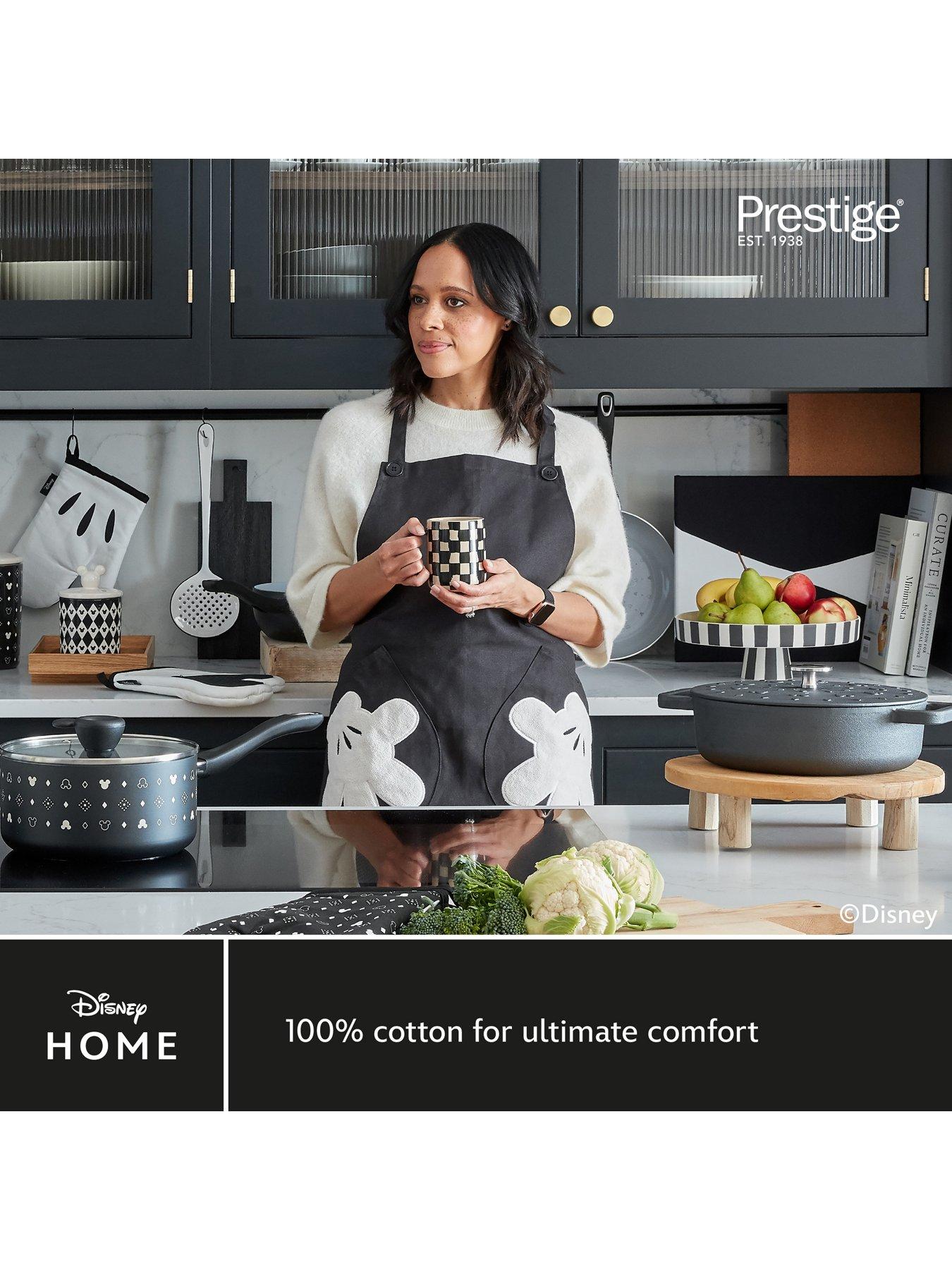 undefined Prestige X Disney Monochrome Textile Set - Apron/2pc Oven Gloves With Silicone/tea Towel Set, 5 Piece Set