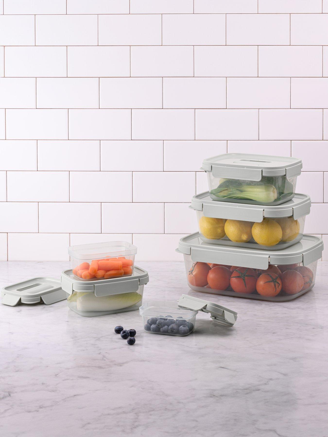 Lock and Lock Locknlock Nestnlock 5pc Set - 230ml/500ml / 920ml / 1.6l/2.7l - With Interlocking Lids For Easy Stacking