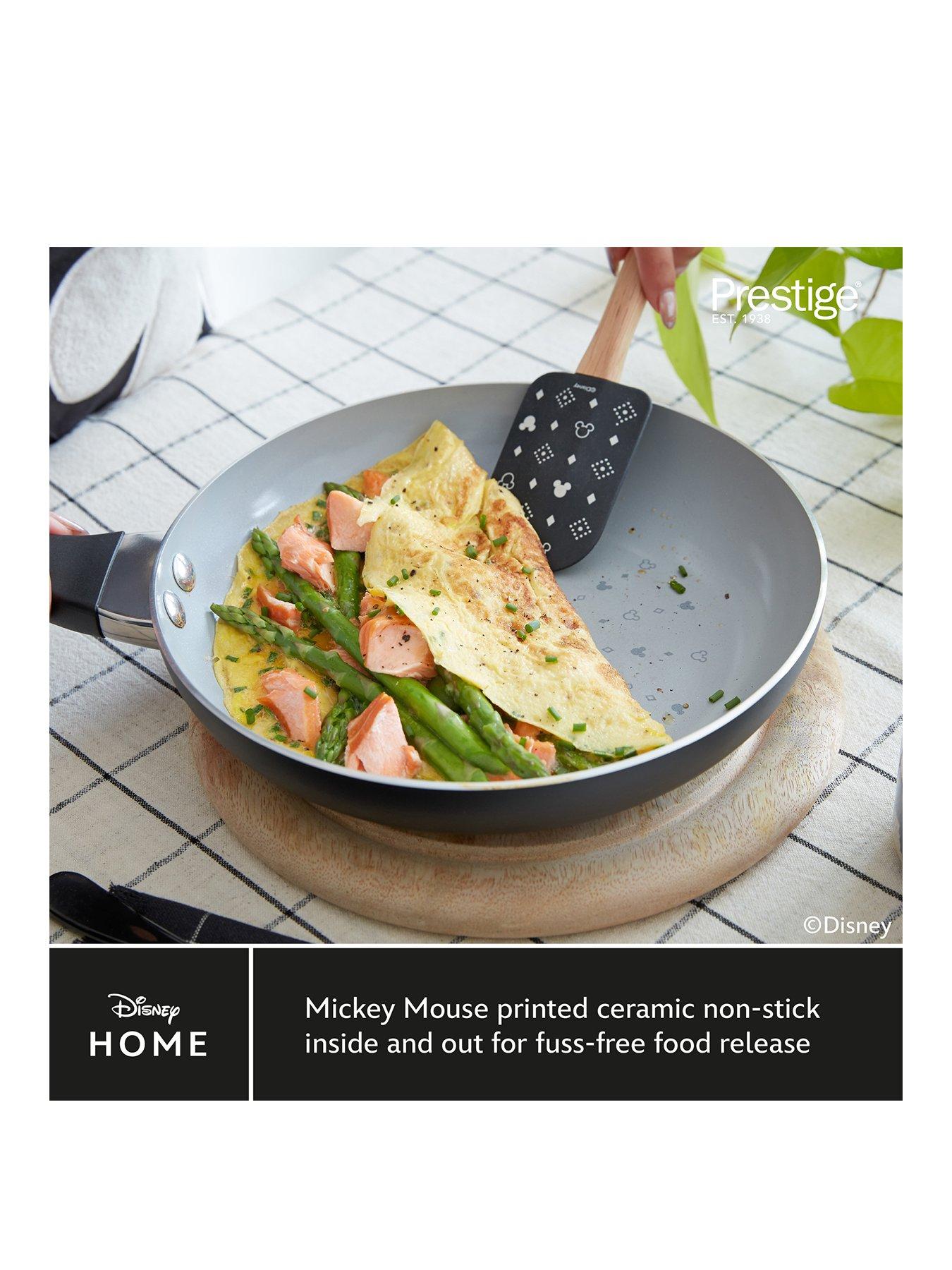 Image 1 of 8 of Disney Prestige X Disney Monochrome Ceramic Non Stick Toxin Free Frying Pan Twin Pack Set - 24/28cm