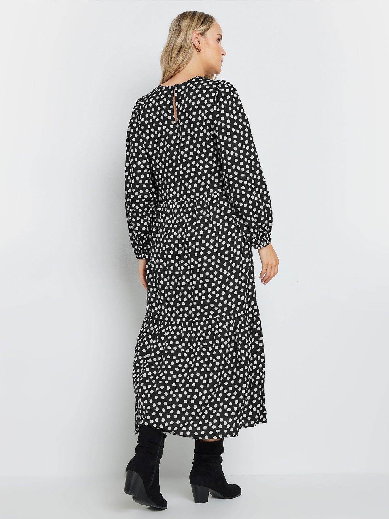  image of long-tall-sally-spot-smock-dress-black