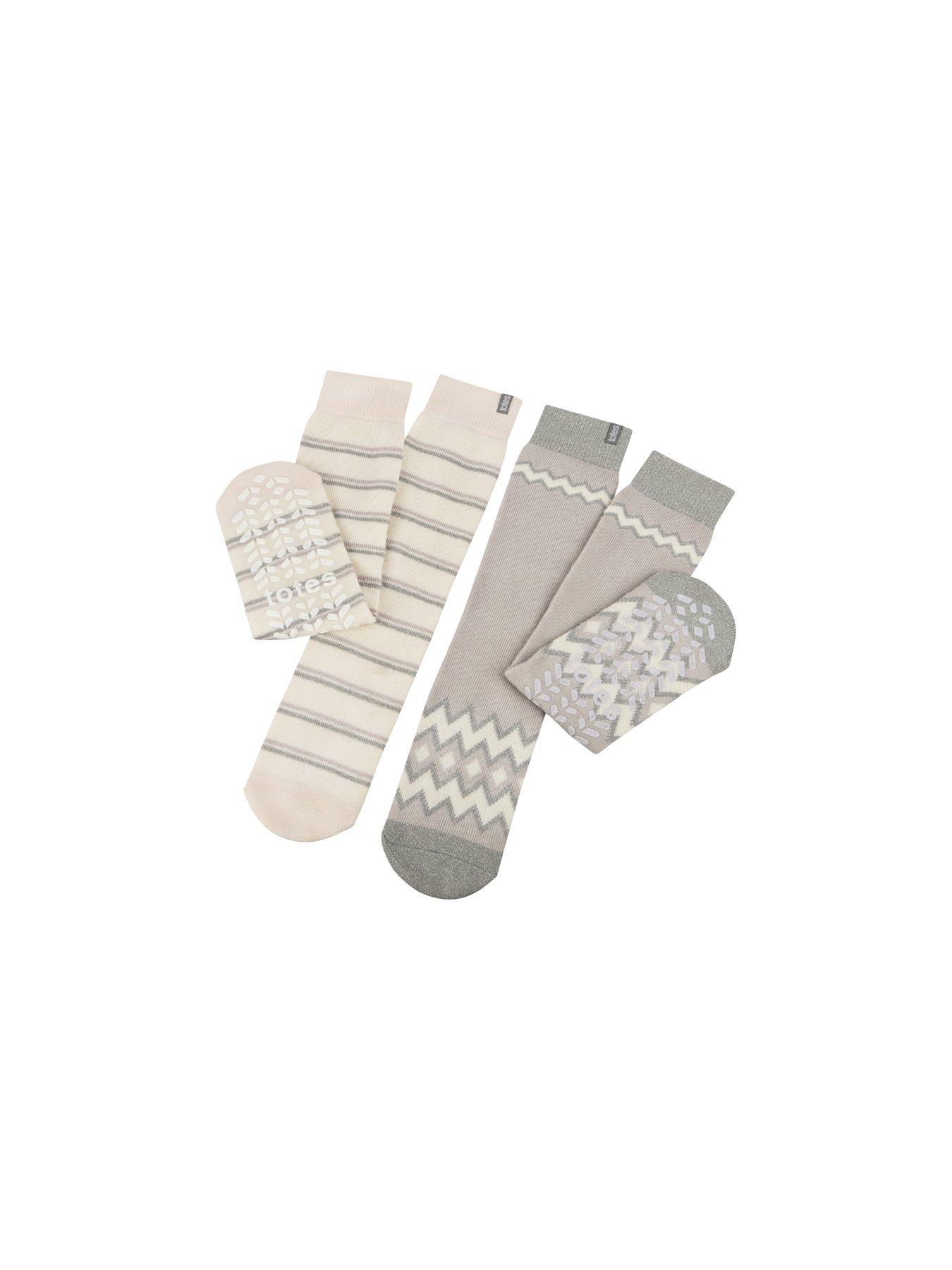 undefined 2pack Original Fairisle  &  Plain Slipper Socks - Fairisle/plain - Multi