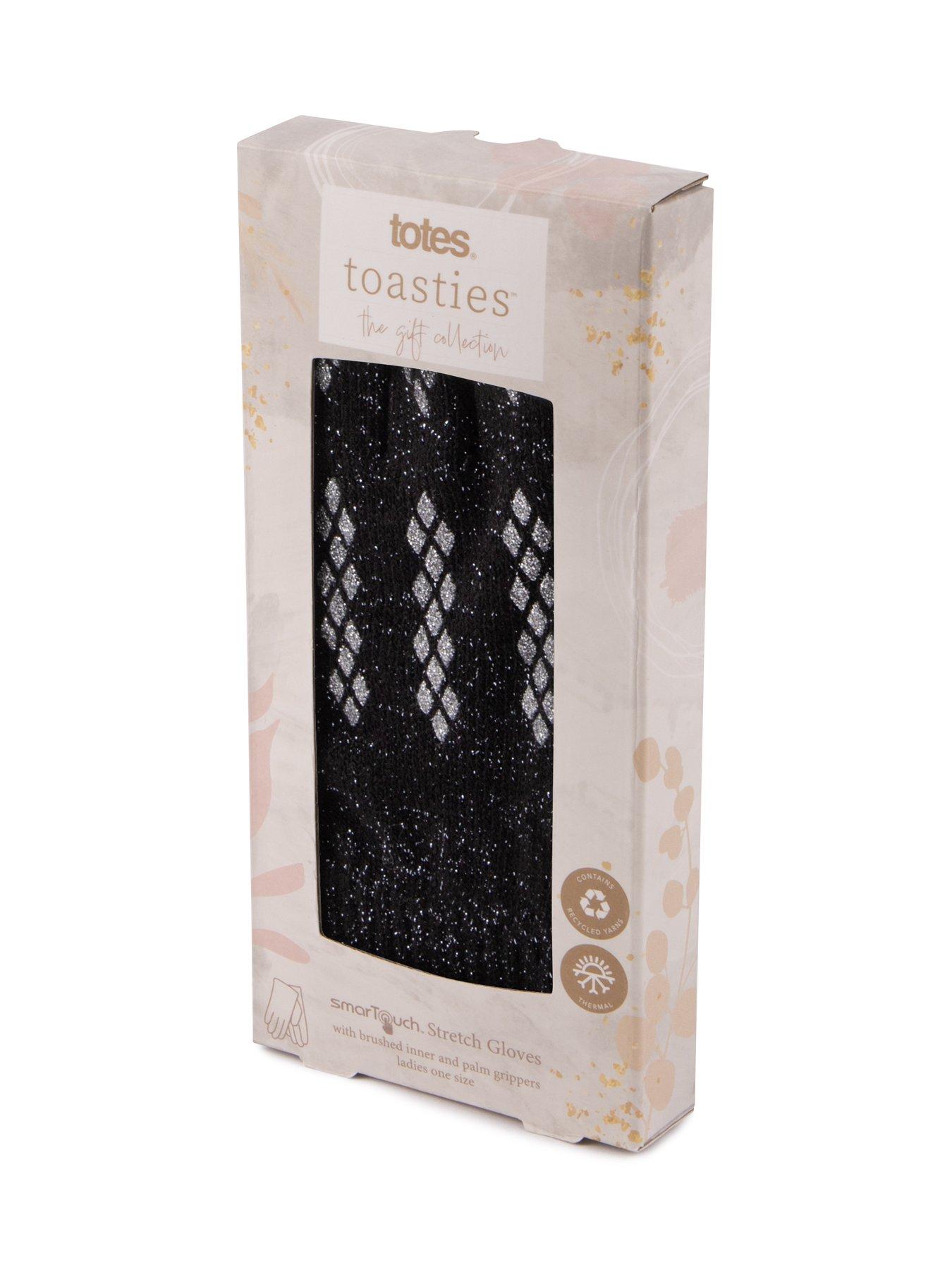  image of totes-stretch-knitted-st-gloves-black