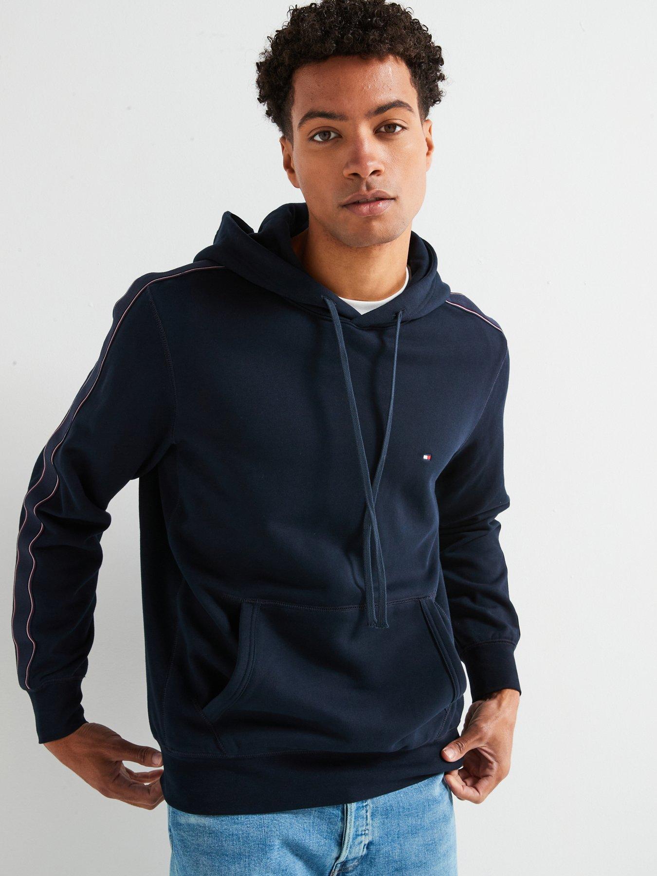 undefined Global Tape Stripe Overhead Hoodie - Navy