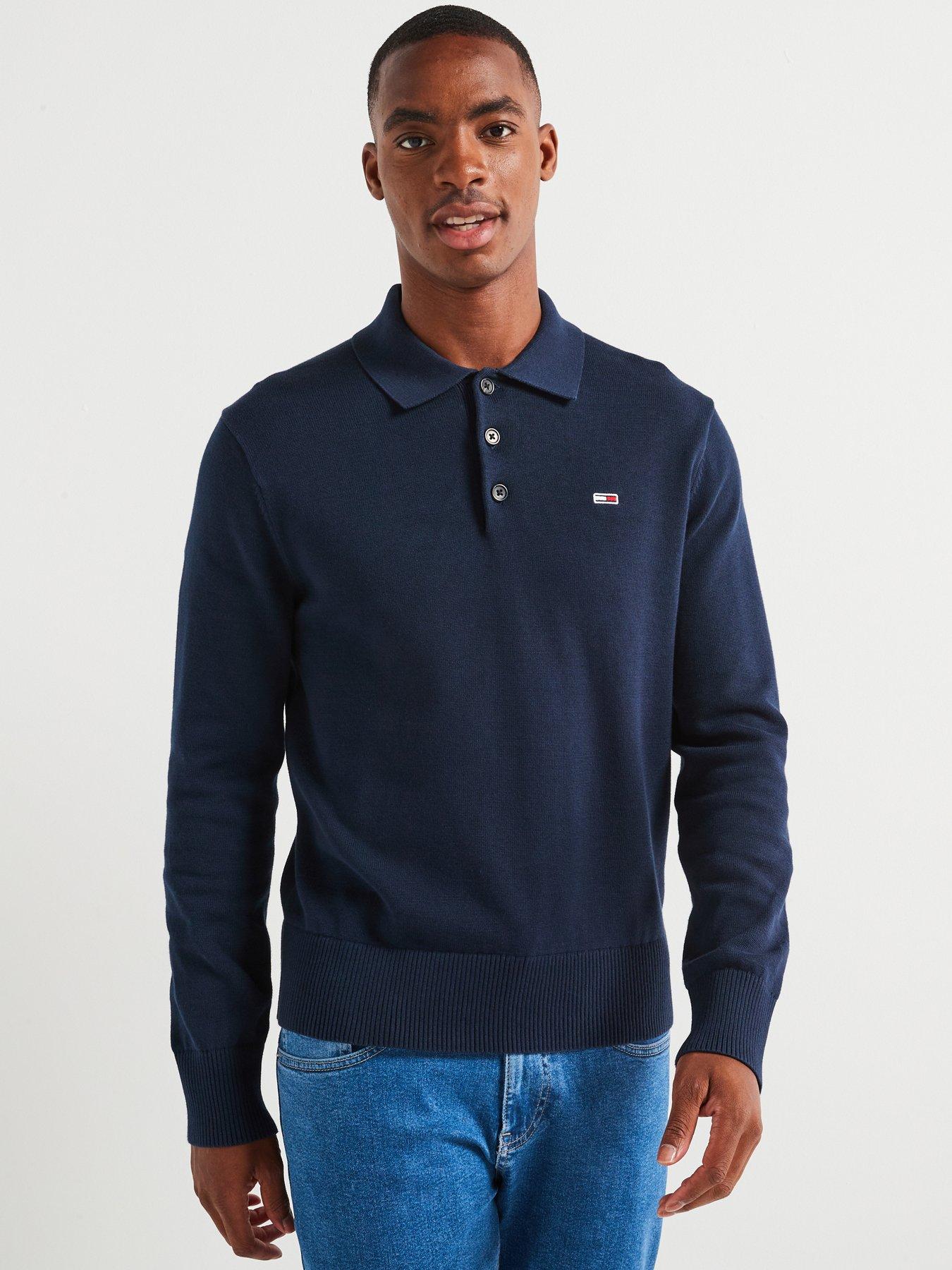 undefined Slim Fit Essential Knitted Polo Shirt - Navy