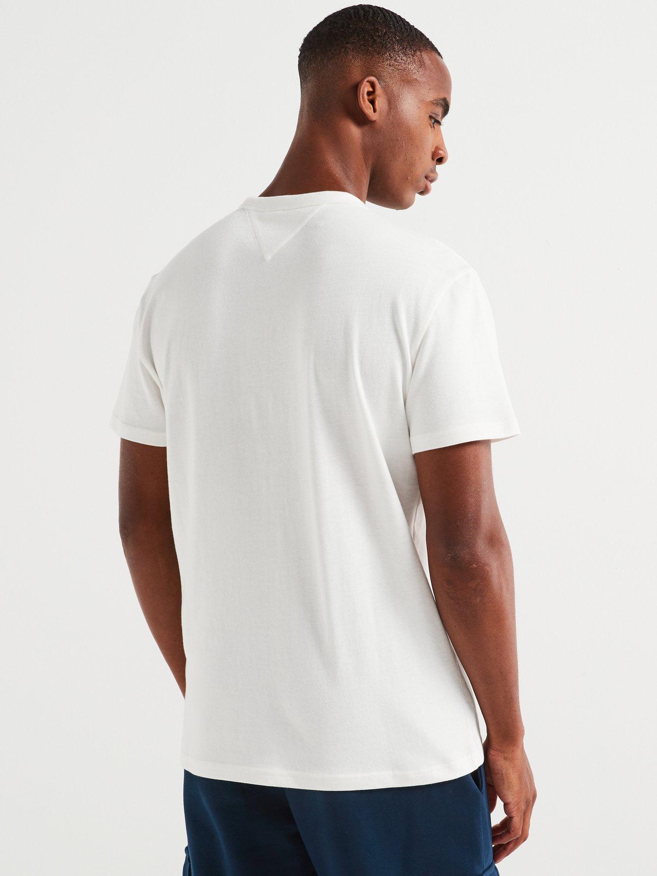 Image 2 of 4 of Tommy Jeans Regular Fit Left Chest Badge T-Shirt - White