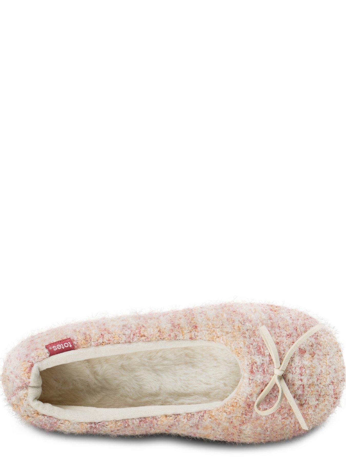  image of totes-knitted-ballet-slippers-pink
