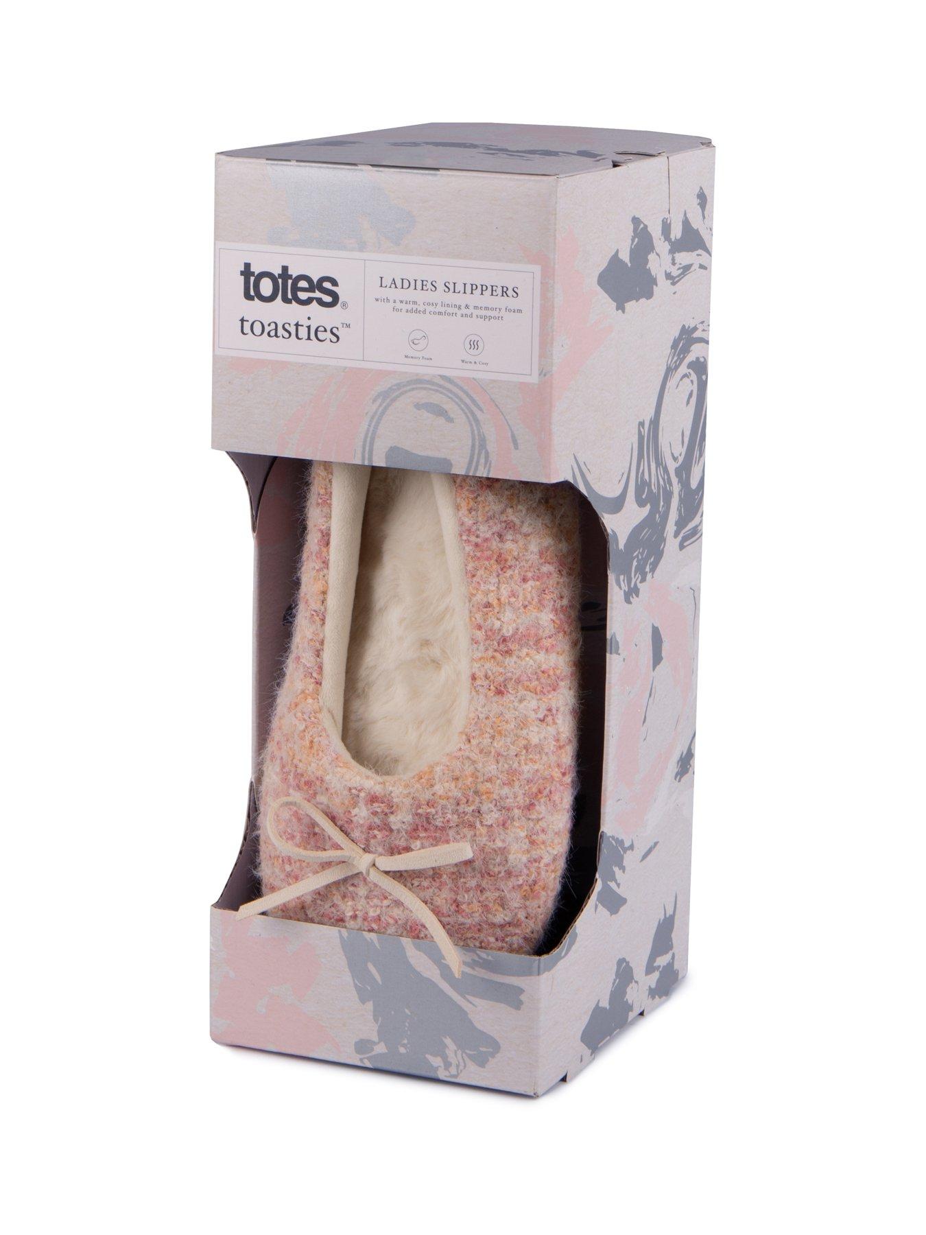  image of totes-knitted-ballet-slippers-pink