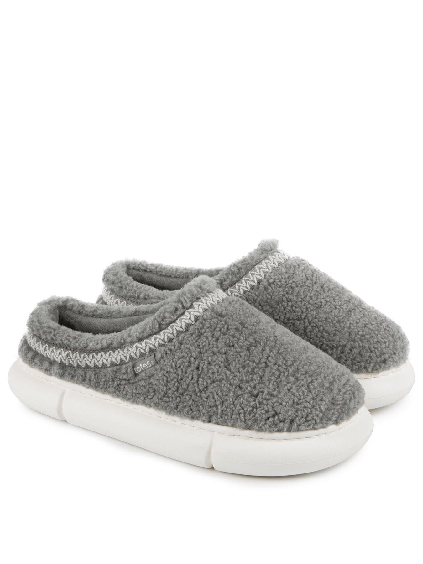  image of totes-icon-borg-cloud-swept-back-mule-slippers-grey