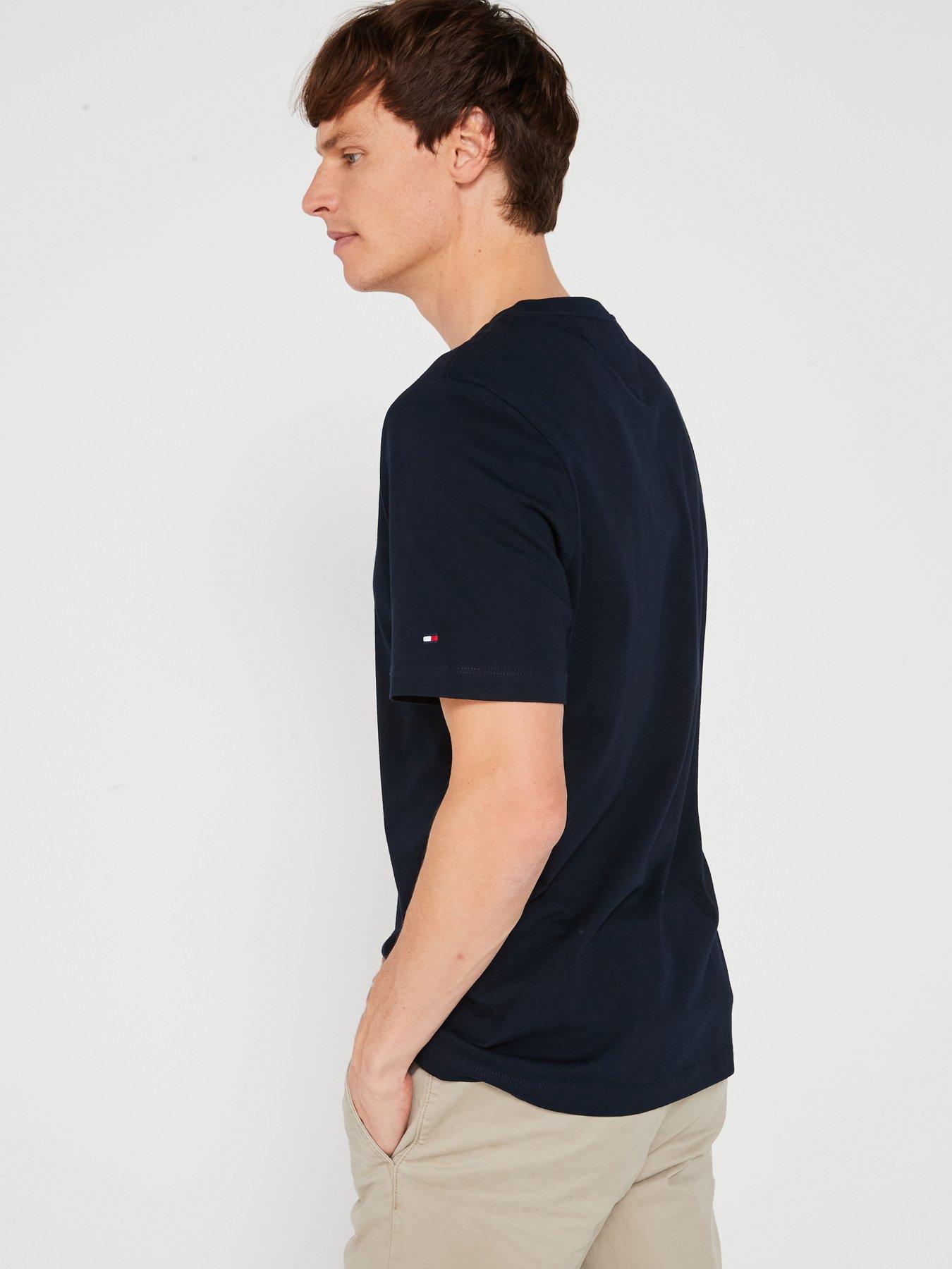  image of tommy-hilfiger-regular-fit-embroided-script-logo-t-shirt-navy