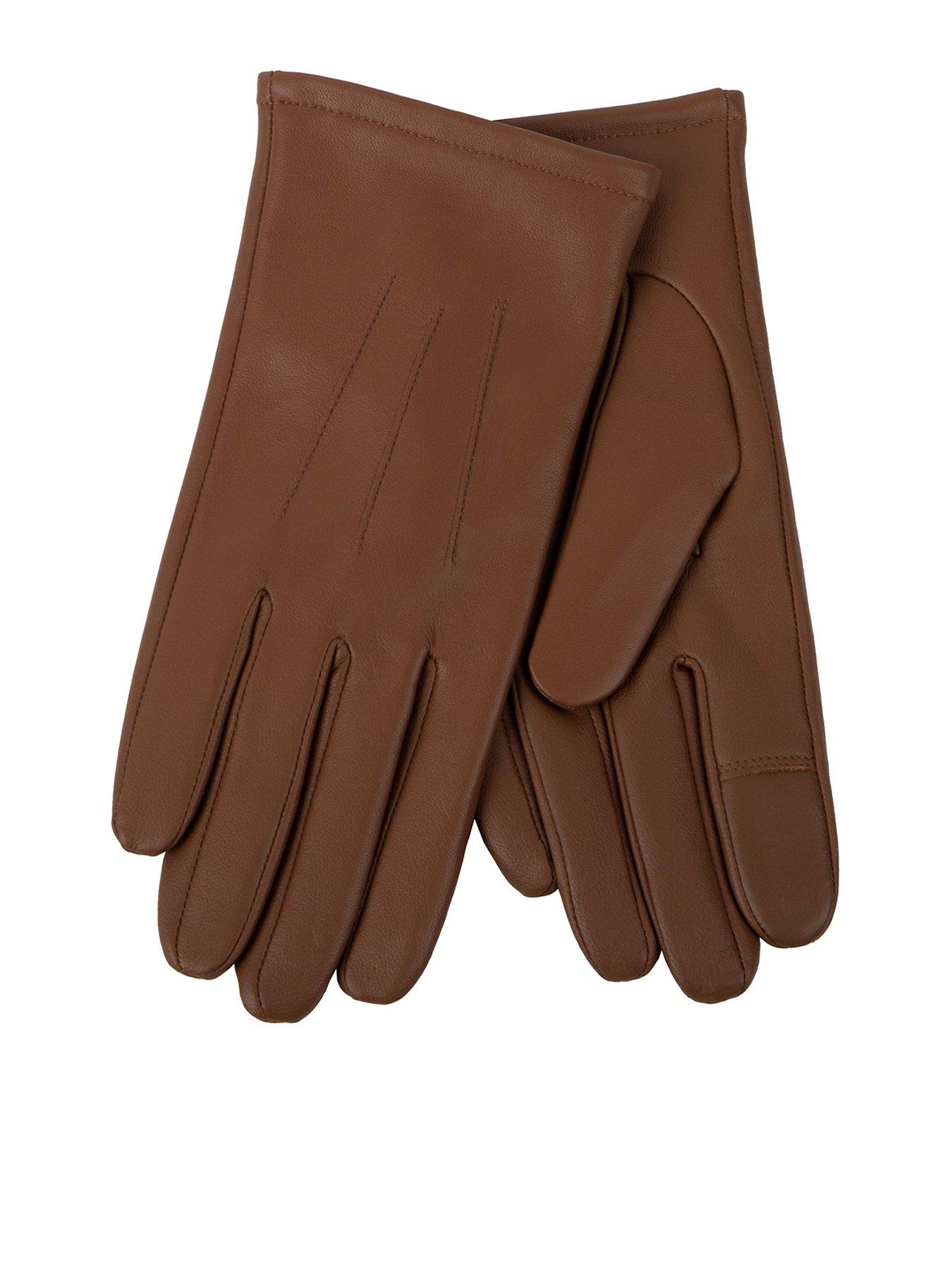 undefined Isotoner 3 Point ST Leather Gloves - Tan