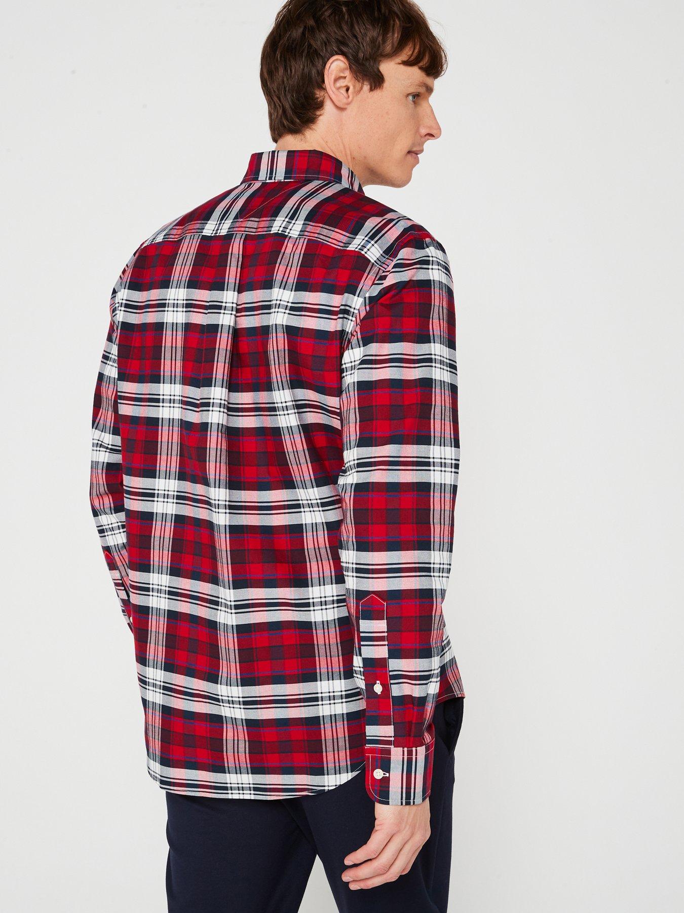  image of tommy-hilfiger-regular-fit-heritage-plaid-oxford-shirt-red