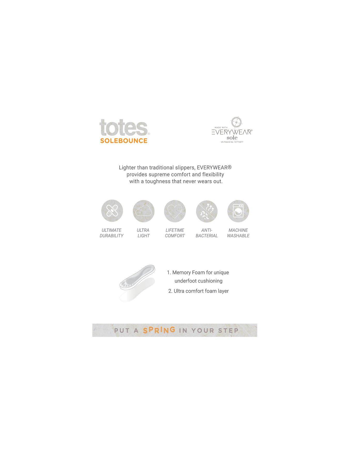  image of totes-isotoner-isoflex-waffle-full-back-slippers-grey