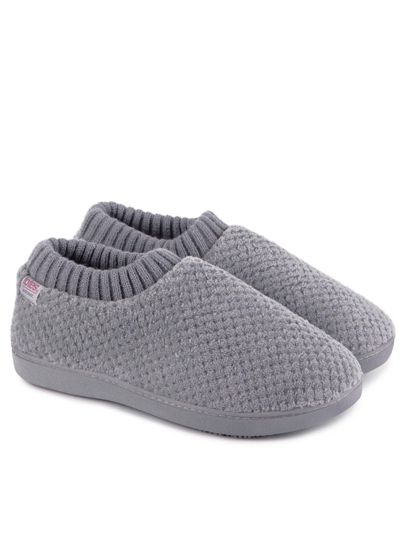 totes-isotoner-popcorn-full-back-bootie-slippers-grey
