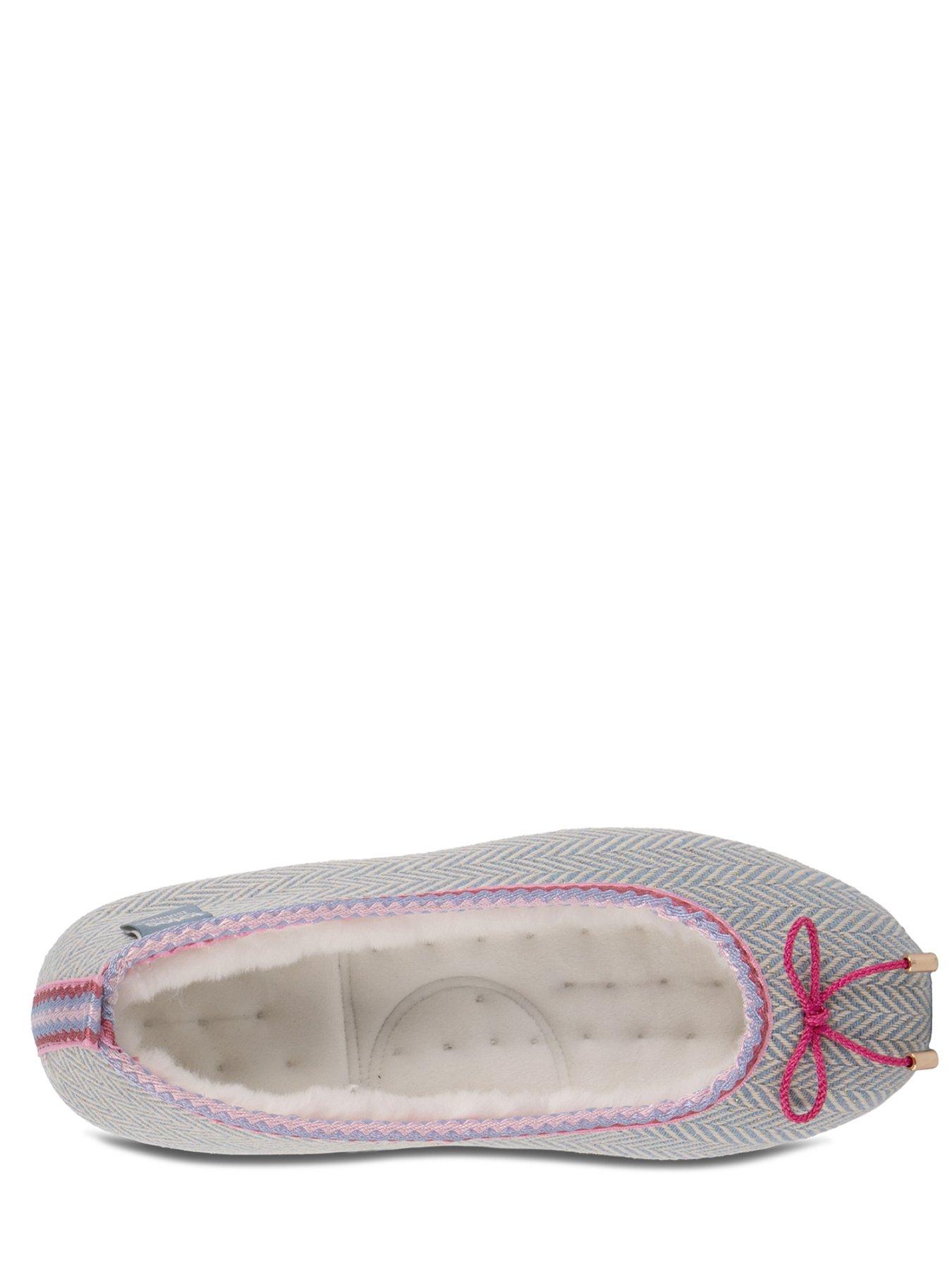  image of totes-isotoner-herringbone-ballet-slippers-grey