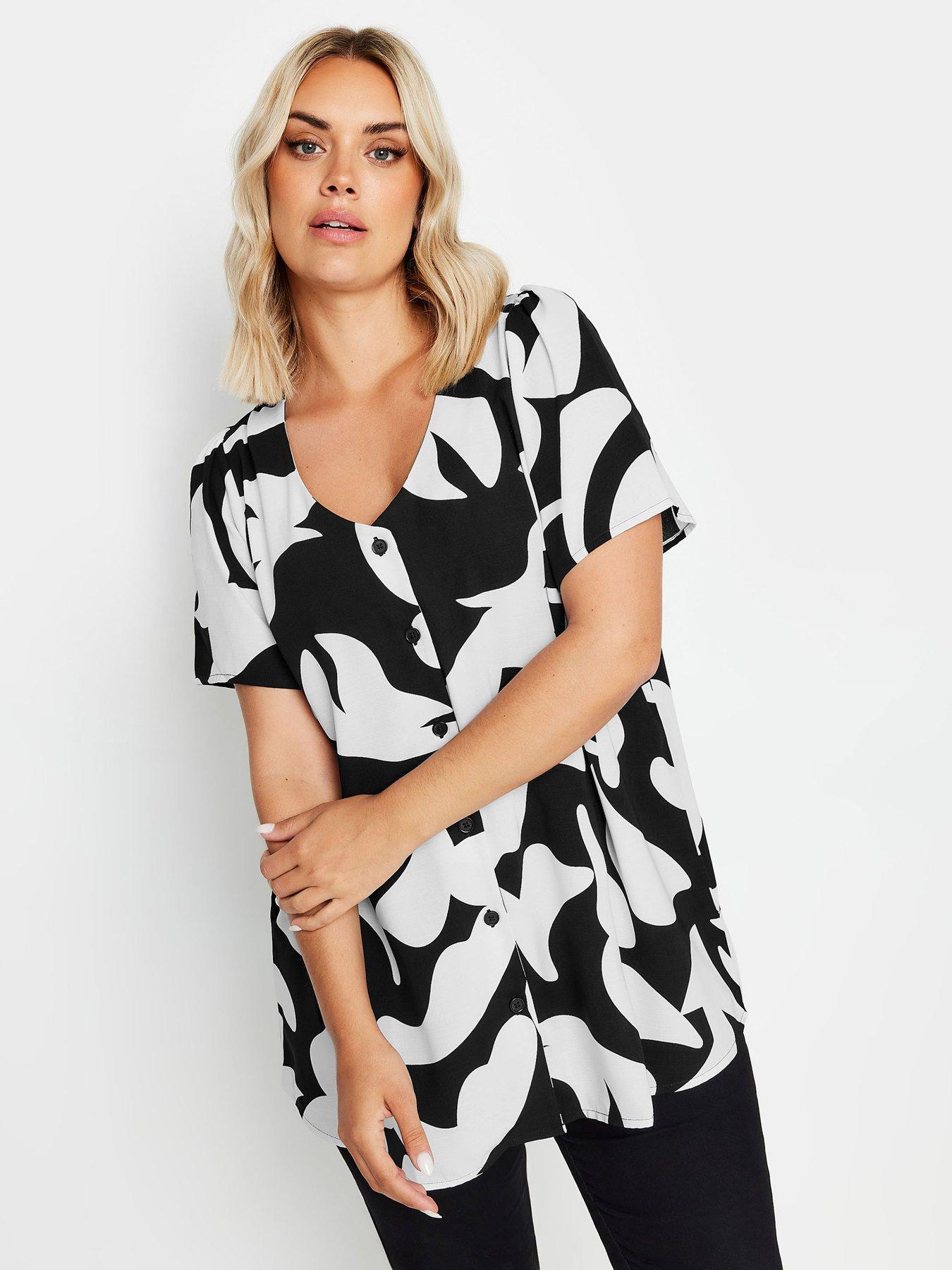 yours-curve-airflow-button-blouse-black
