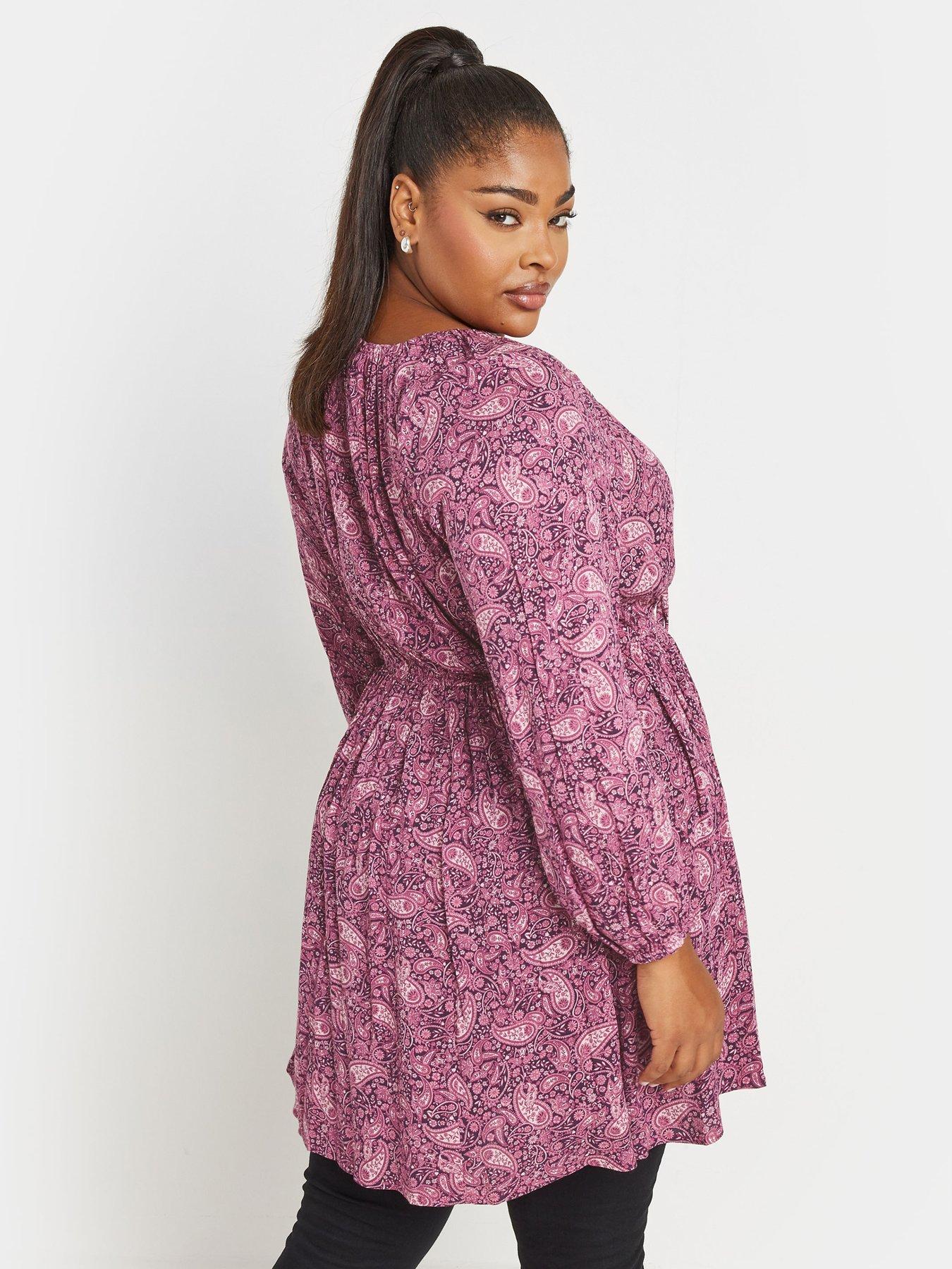  image of yours-curve-crinkle-gypsy-tunic-pink