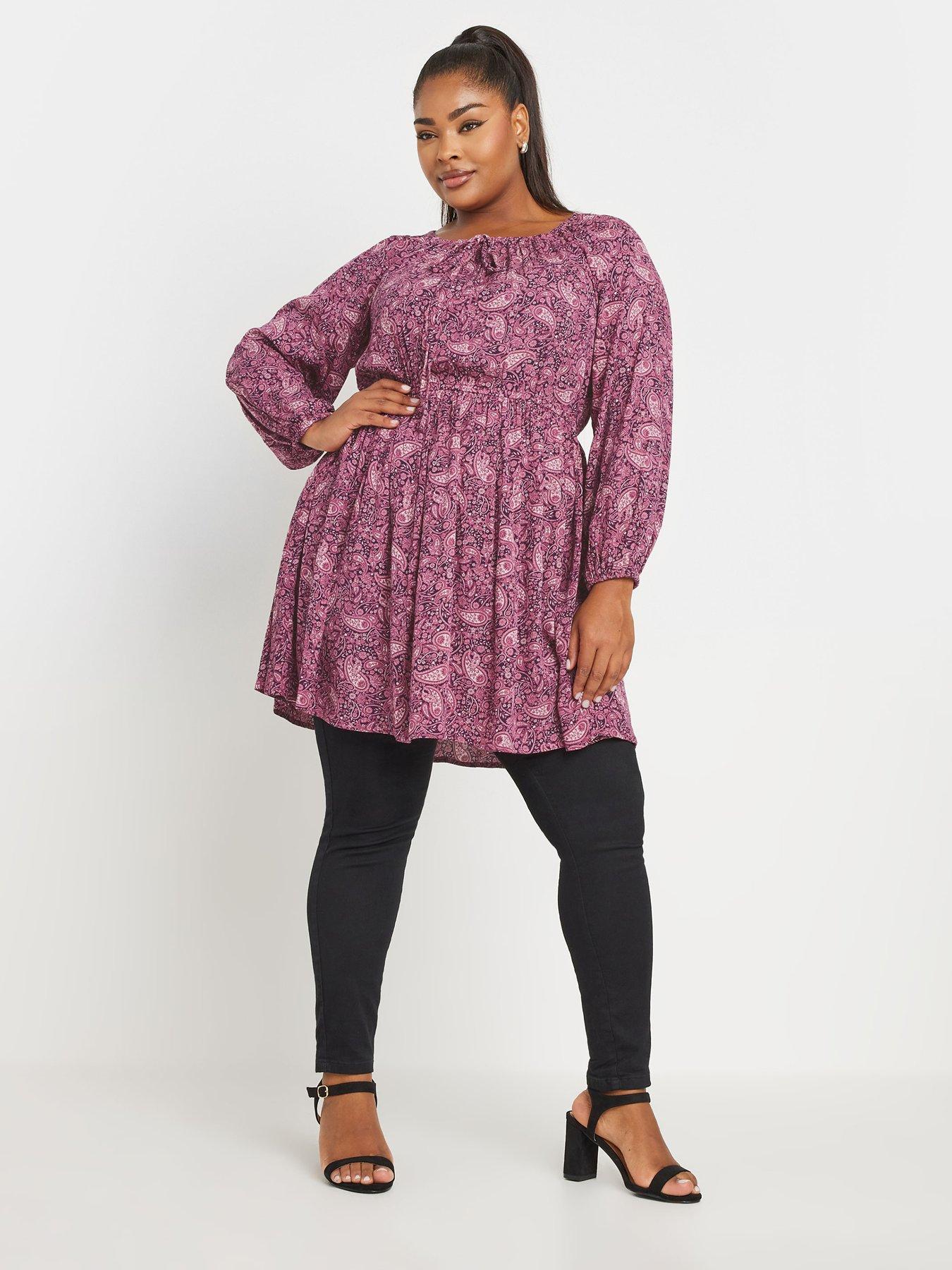  image of yours-curve-crinkle-gypsy-tunic-pink