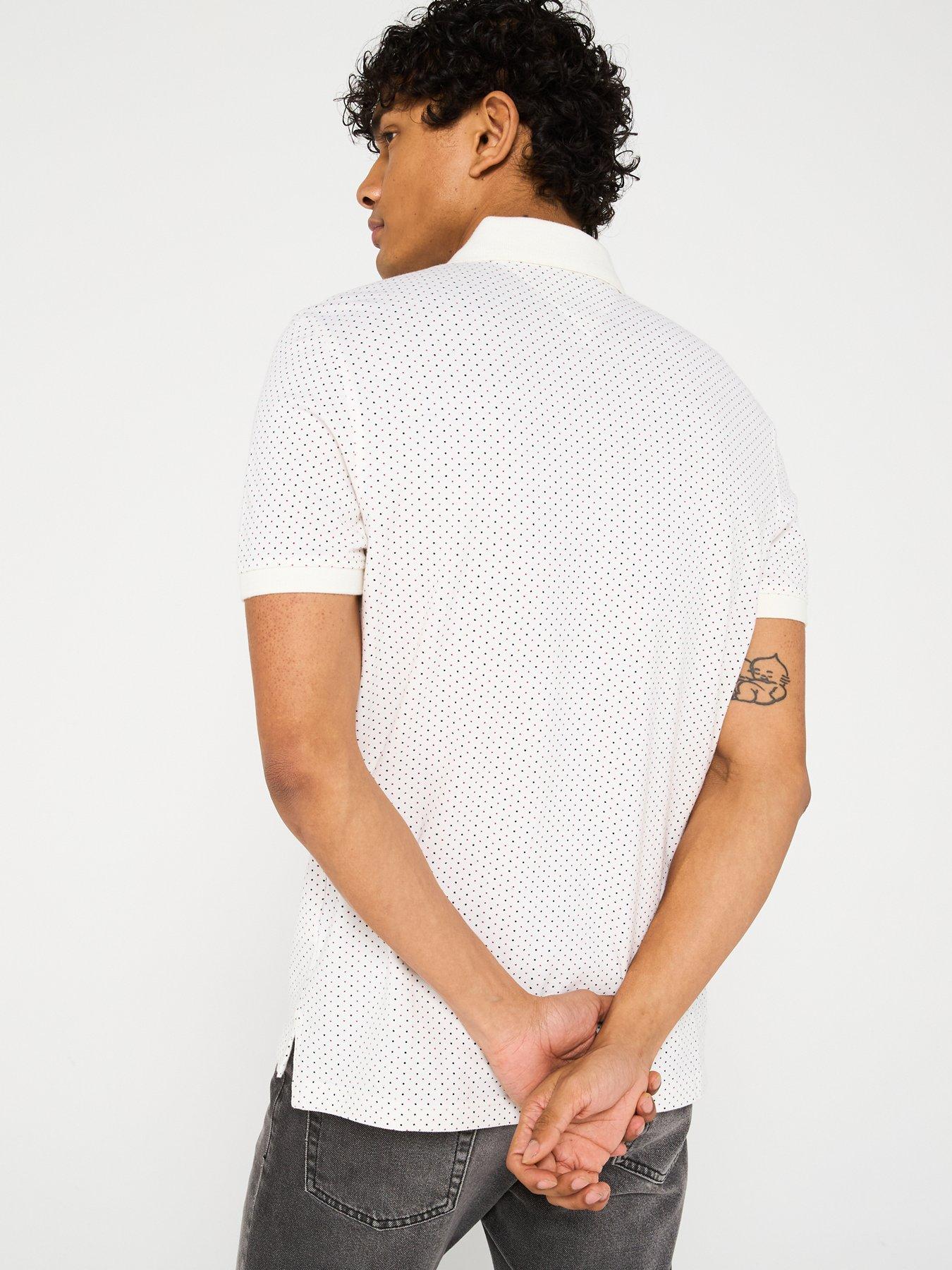  image of tommy-hilfiger-regular-fit-microprint-polo-shirt-beige